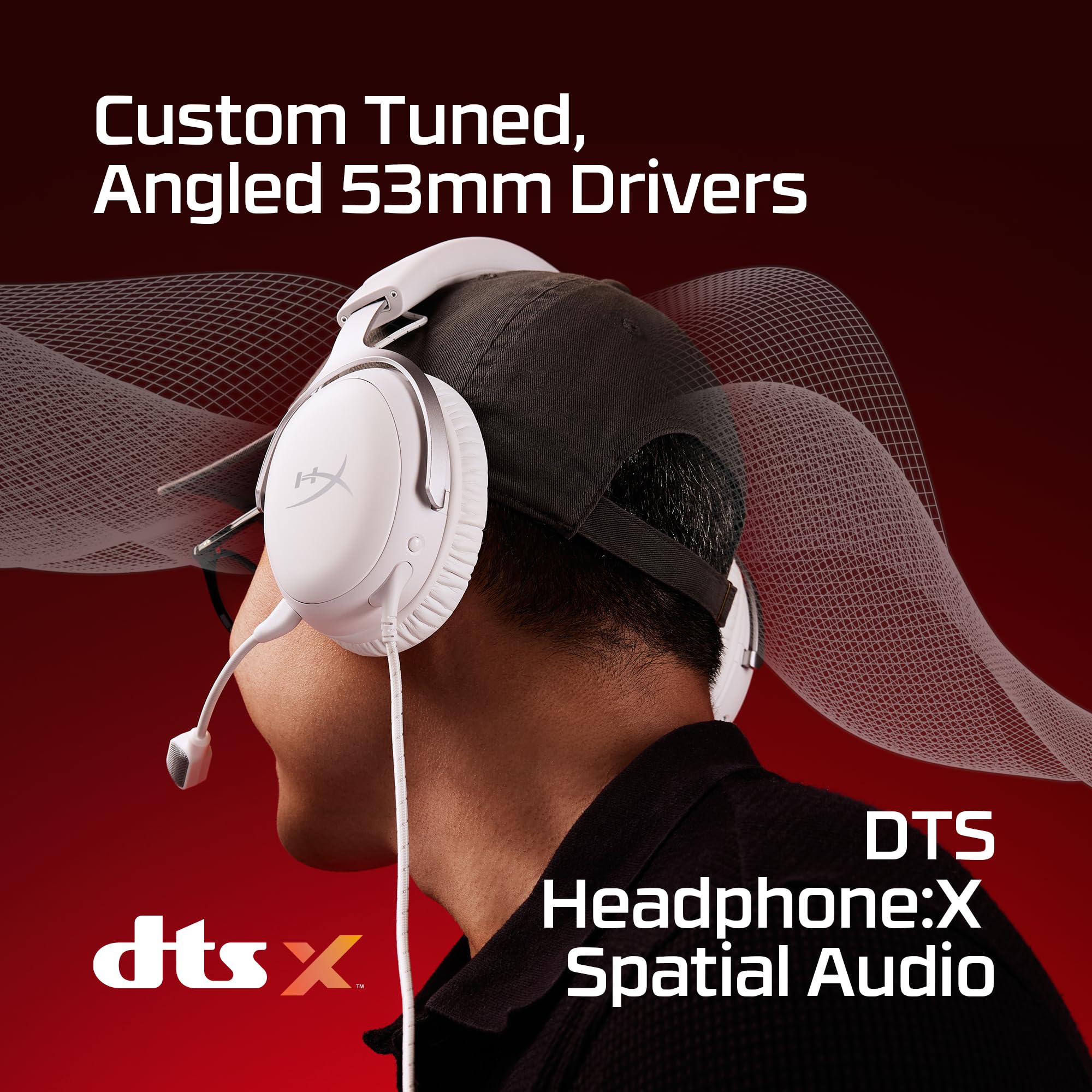 HyperX Cloud III – Wired Gaming Headset, PC, PS5, Xbox Series X|S, Angled 5 7