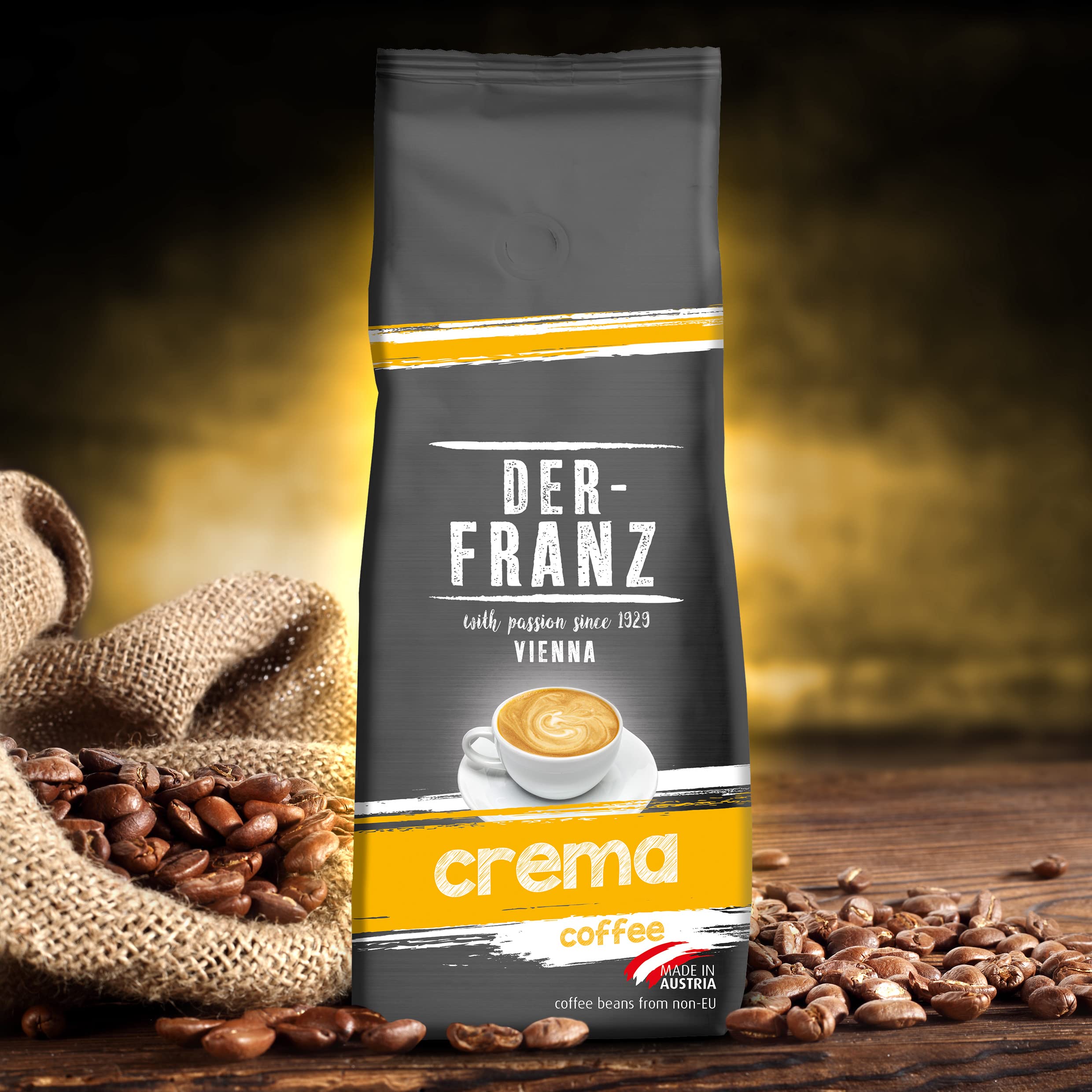 Der-Franz Crema Ground Coffee - 100% Arabica Blend | Intensity 4/5 | 2 x 500g Pack 4