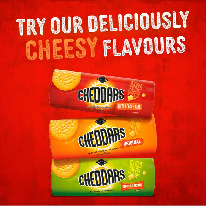 Jacob's Cheddars Red Leicester Flavour Cheese Biscuits, 150 g