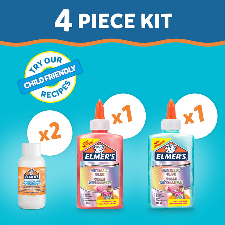Elmer's Metallic Slime Kit - Arts & Crafts Toy for Kids with Shimmering Slime Ingredients