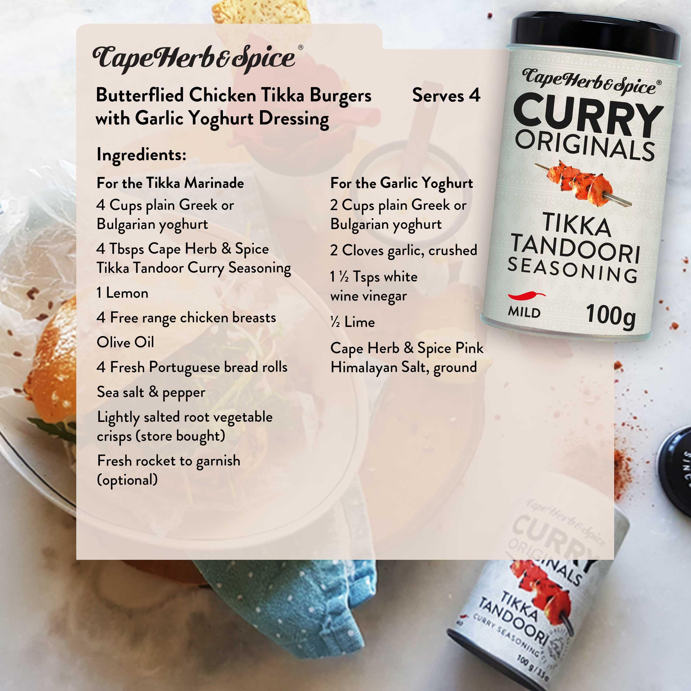 Cape Herb & Spice Curry Originals Tikka Tandoori Curry Seasoning Condiment 6