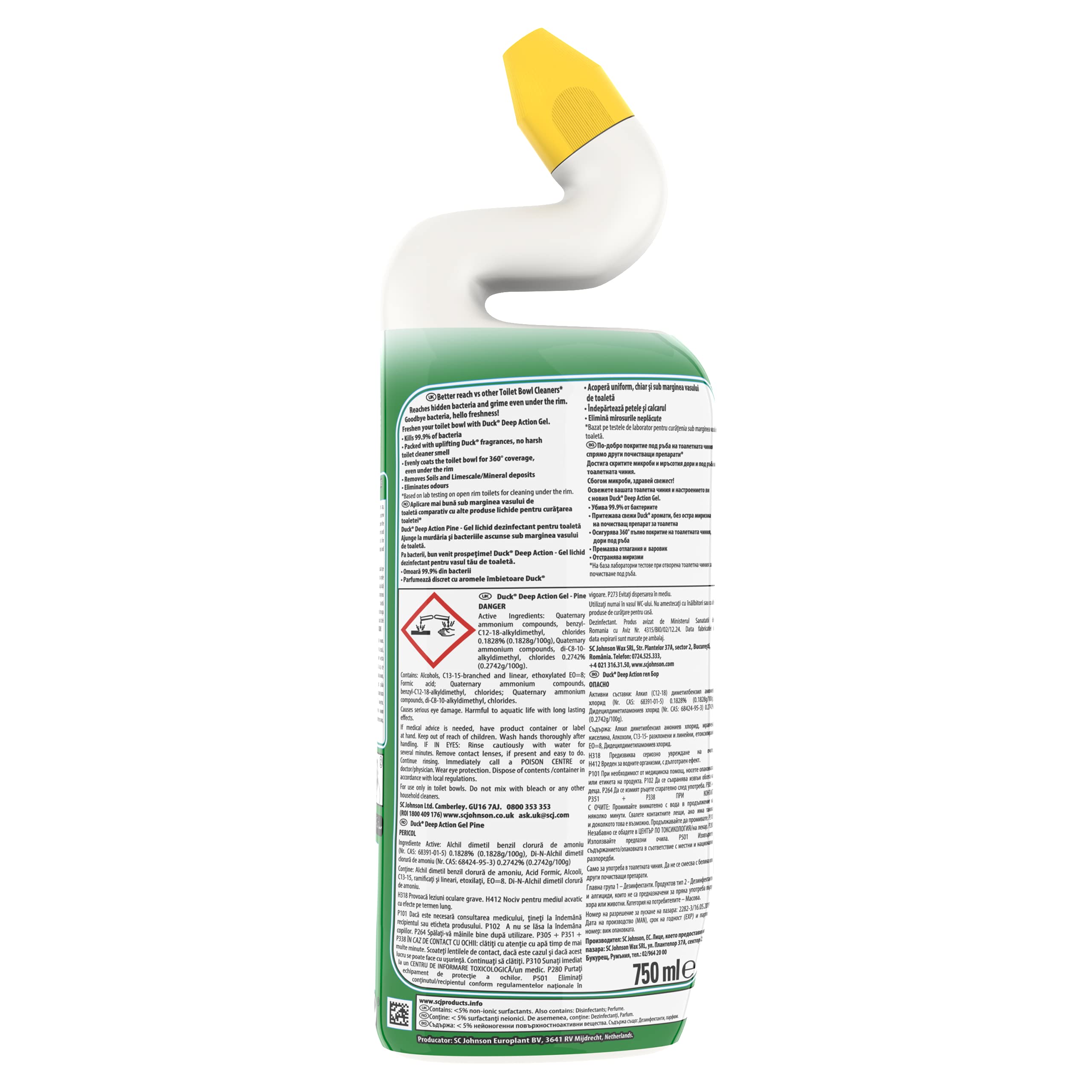 Duck - Deep Action Gel Toilet Cleaner Liquid, Pine Forest, 750ml 5