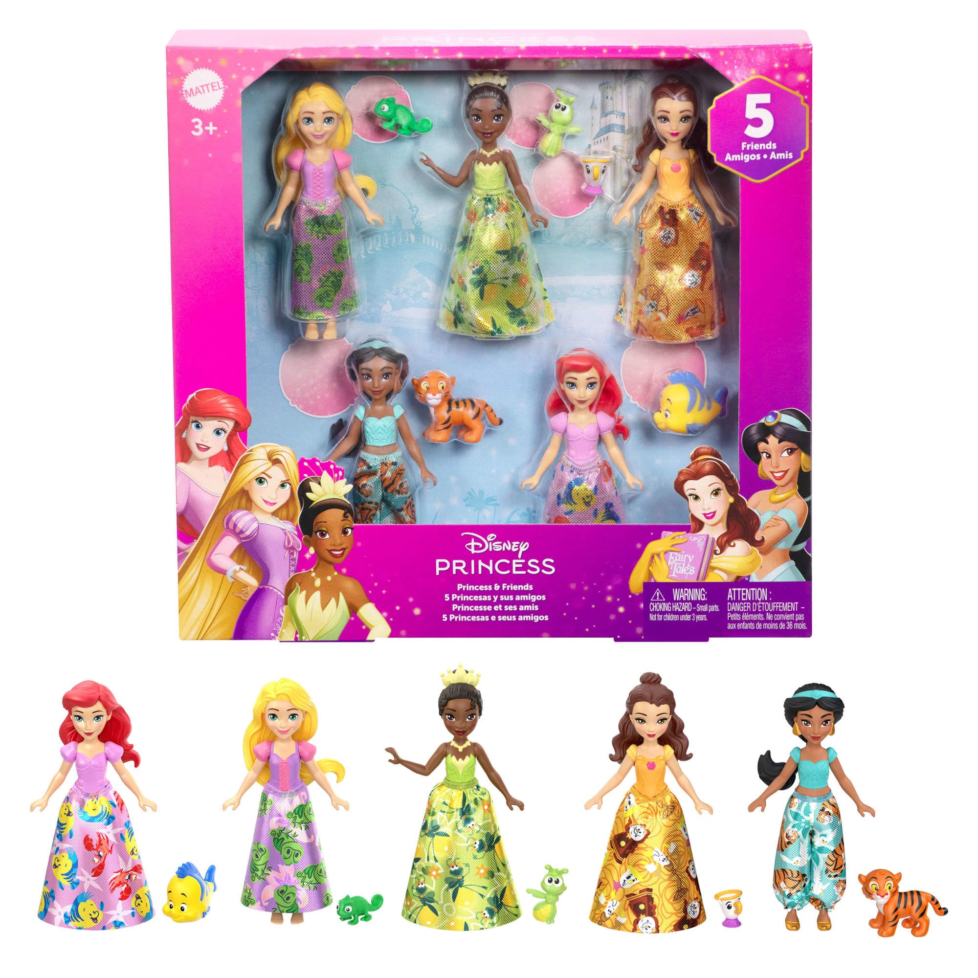 Mattel Disney Princess & Friends Playset with 5 Posable Small Dolls and 5 Friend Figures | Ages 3Y+ | Model JBL33 1