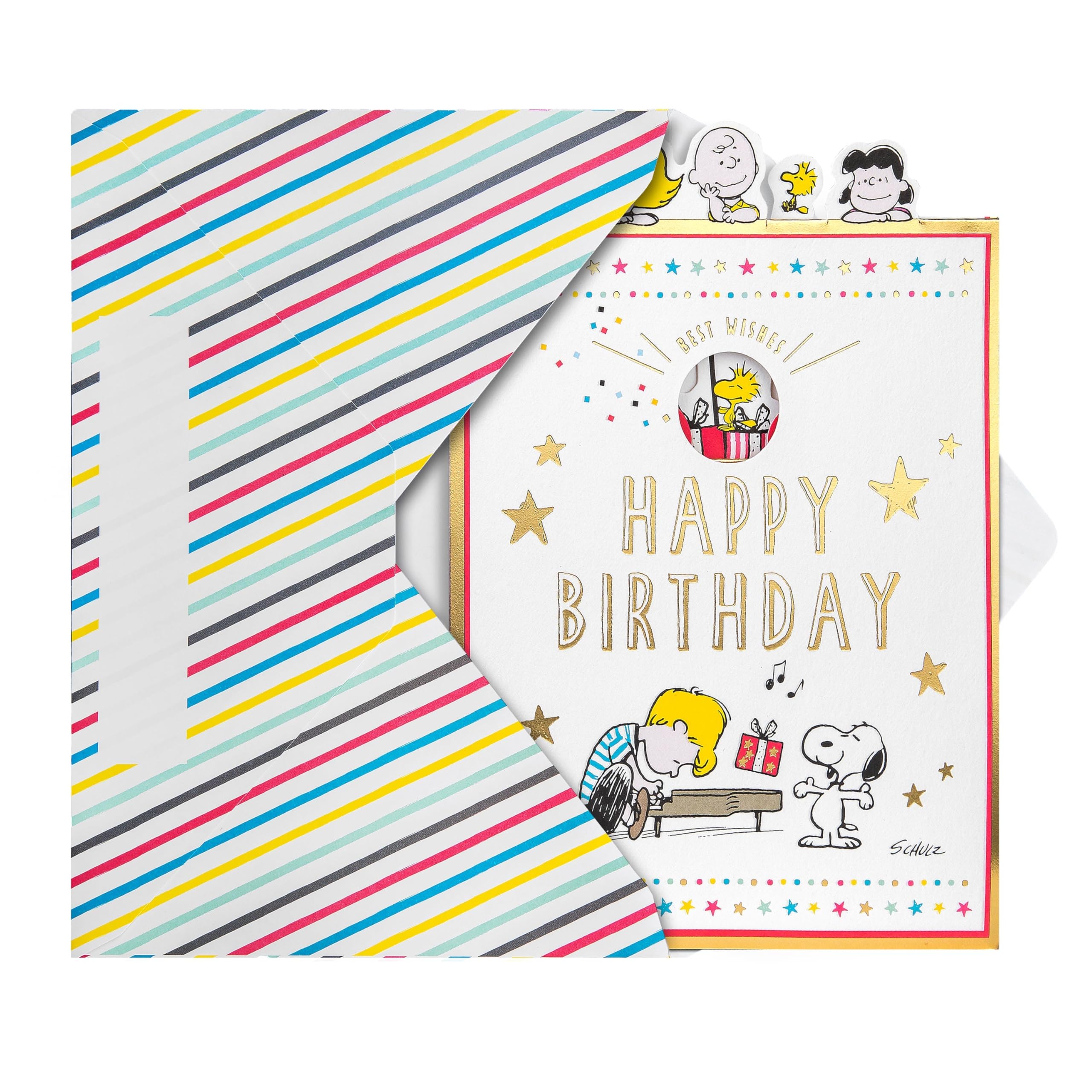 Hallmark Peanuts Snoopy 3D Pop-Up Birthday Card with Gold Foil Details 5