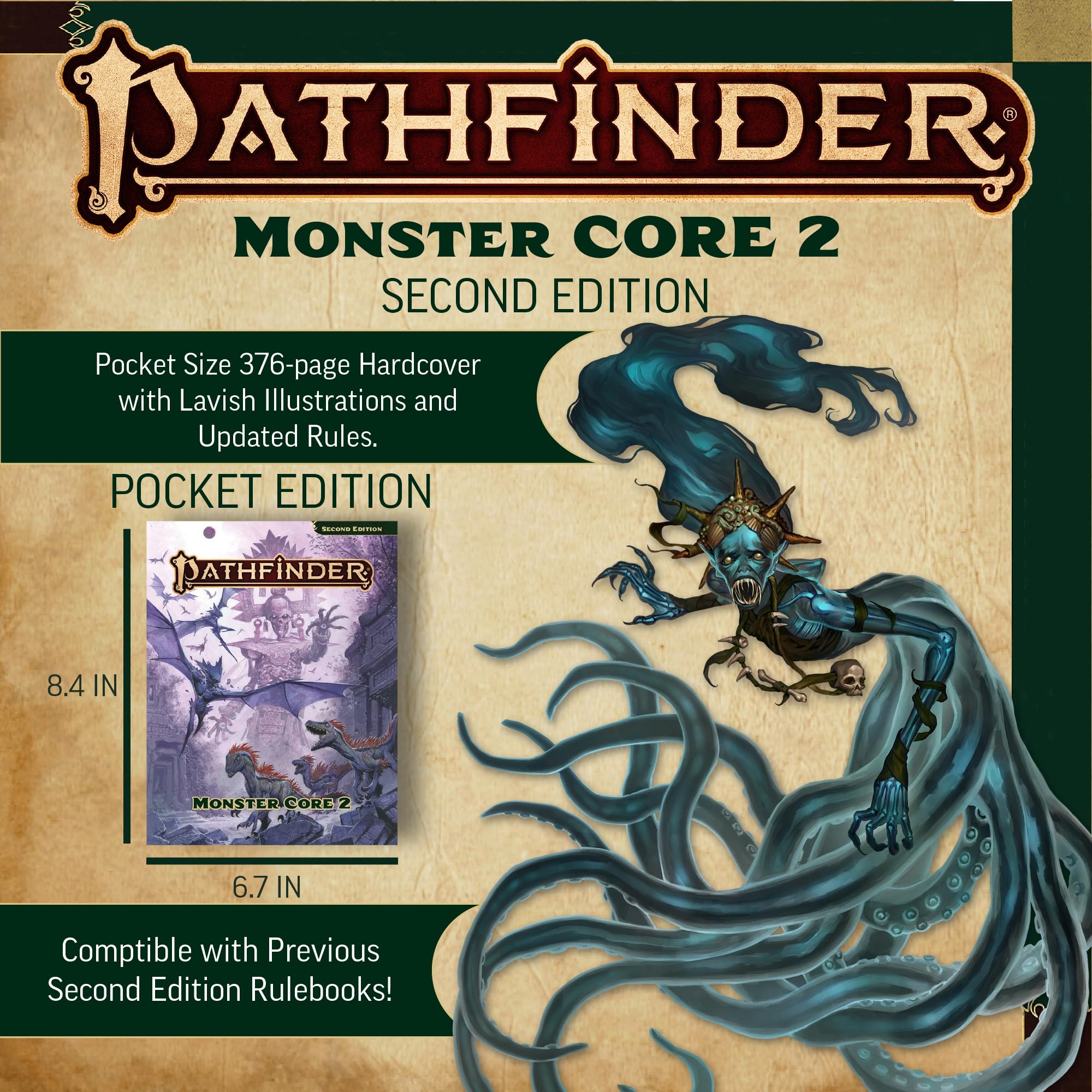 Paizo Pathfinder Monster Core 2 (Pathfinder Second Edition) | 278 Pages, Paperback