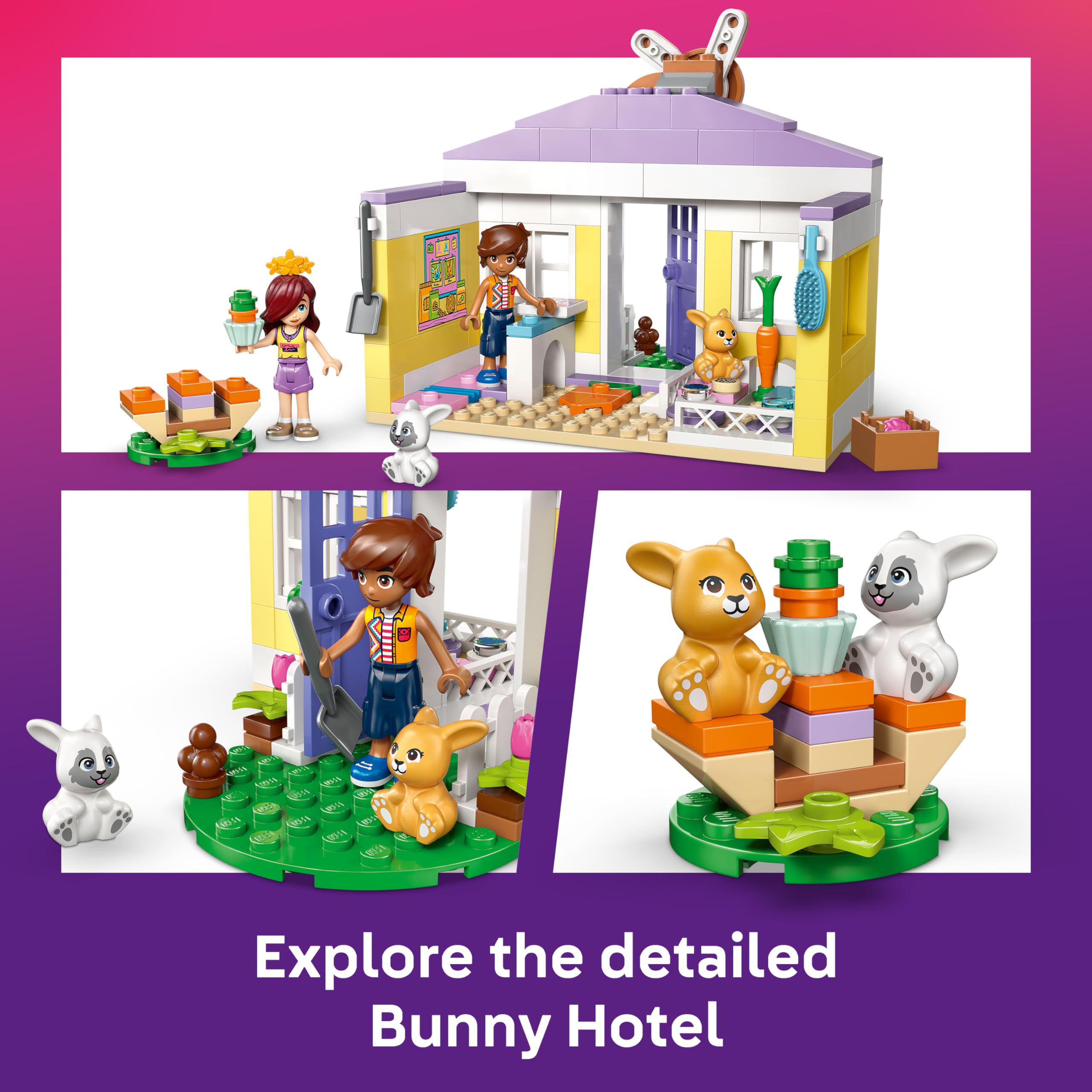 LEGO Friends Heartlake City Bunny Hotel Building Set - 2 Mini Dolls, 2 Animal Figures, Ages 5+ 4