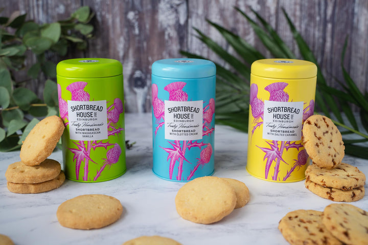 Shortbread House of Edinburgh Handmade Butter Shortbread Biscuits with Salted Caramel - 140g Tin