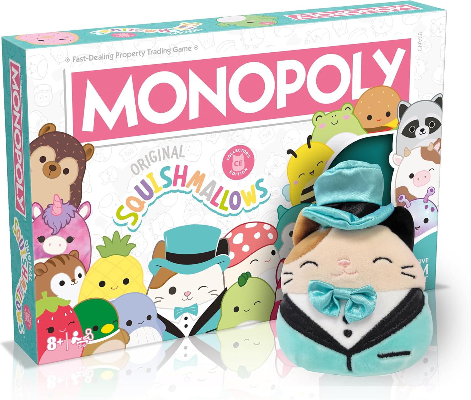 Squishmallows Monopoly Board Game Collector's Edition - Fifi the Fox & Cam the Cat Plush Included 4