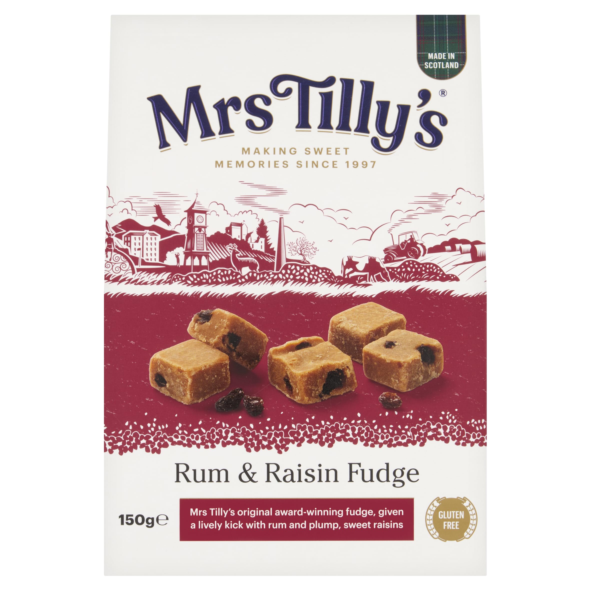 Mrs Tilly's Rum and Raisin Fudge in Gift Box - 150g 2