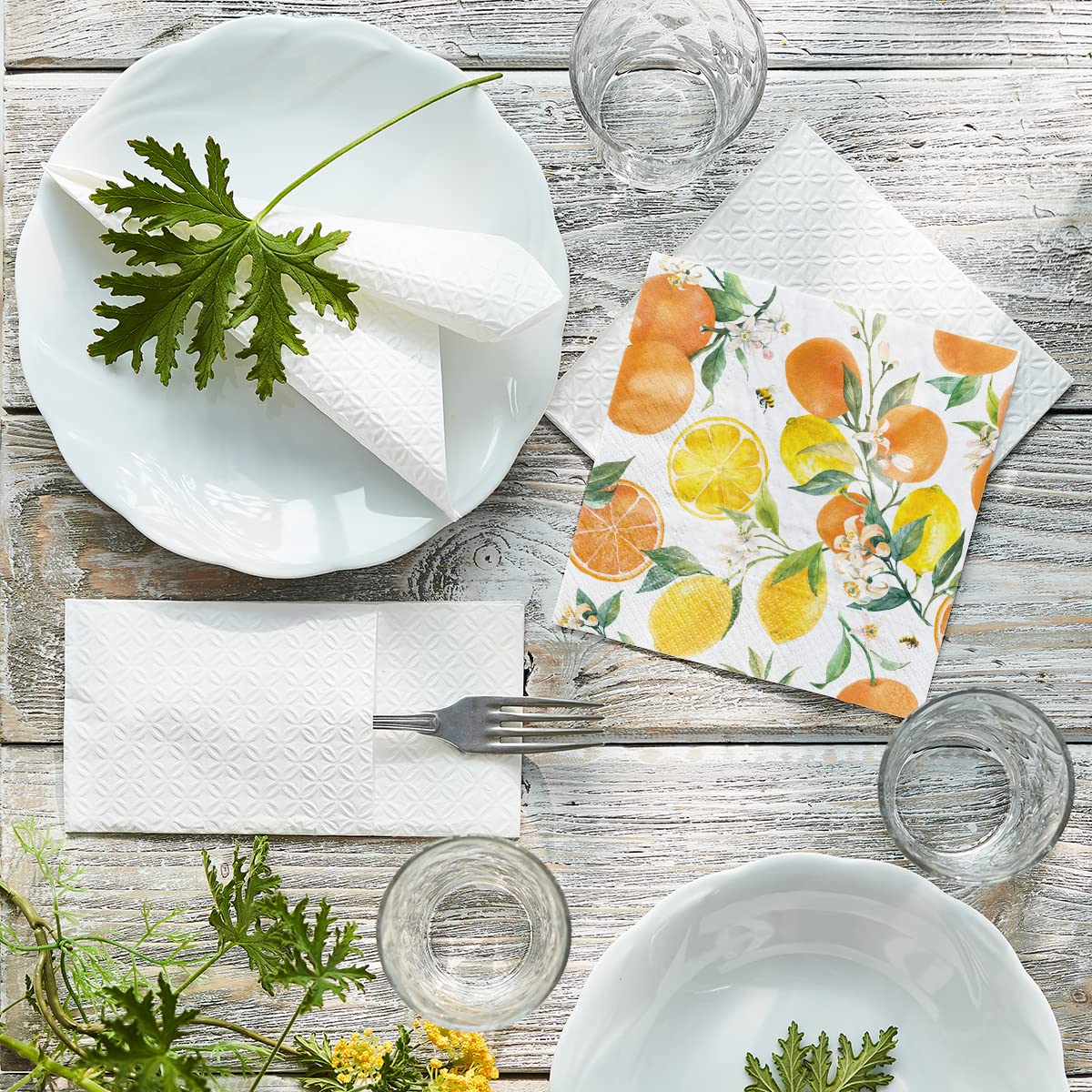 PAW Decor Collection 3-Ply Napkins - Citrus with Bees Design | 33 x 33 cm | 20 Count 5