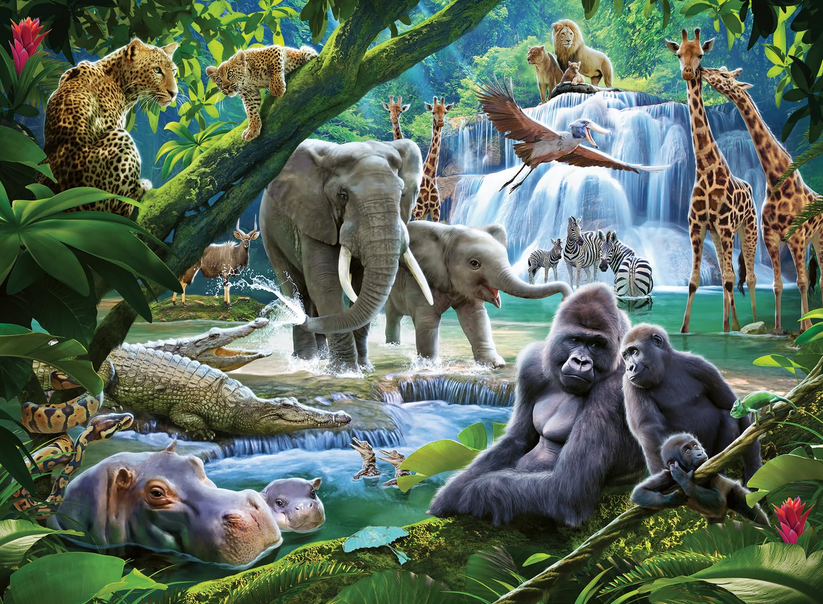 Ravensburger Jungle Families 100-Piece Jigsaw Puzzle with Extra Large Pieces for Kids 6 Years and Up