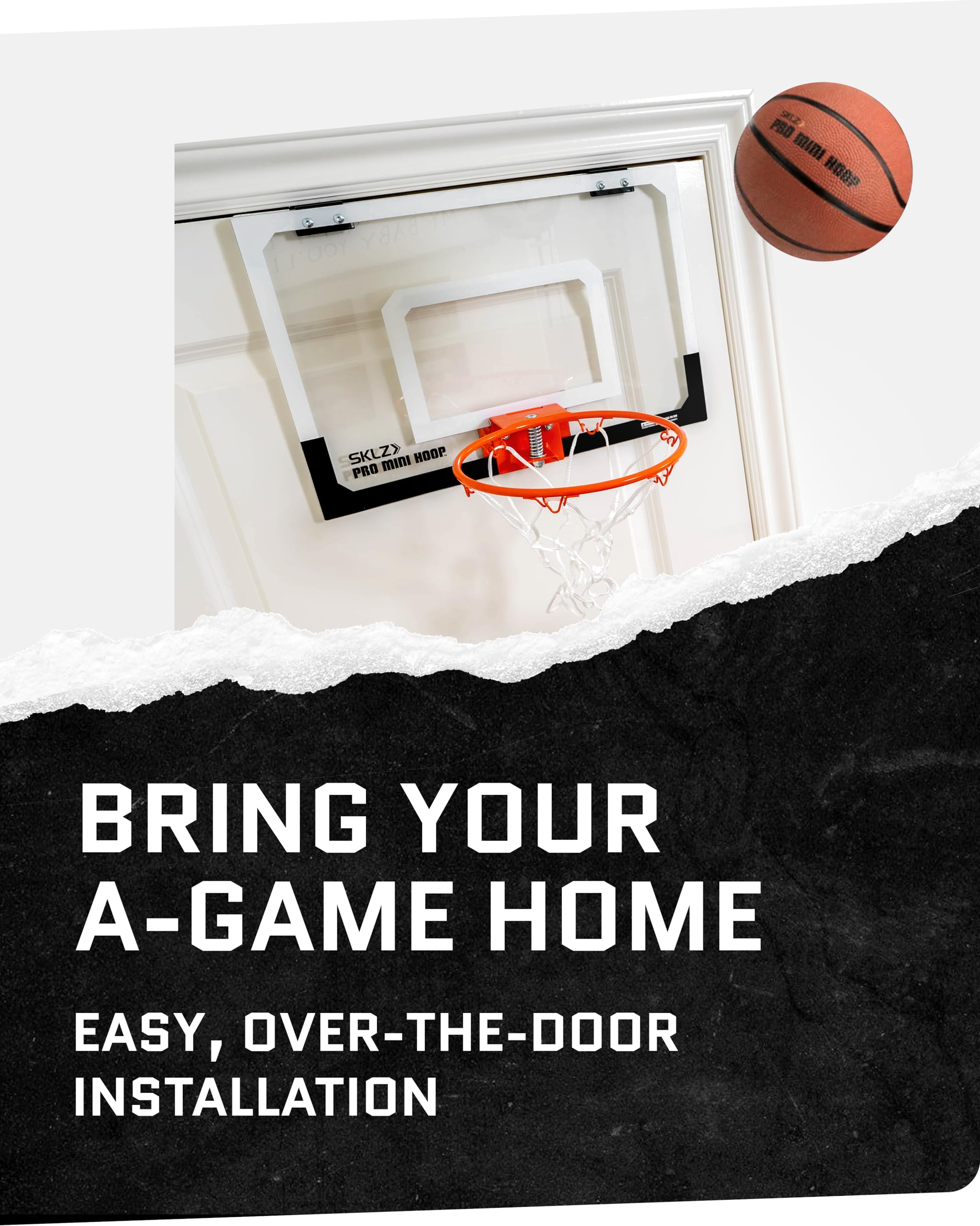 SKLZ Pro Mini Basketball Hoop - Spring-Action Break-Away Rim | 45.7 x 30.5 cm Backboard 6