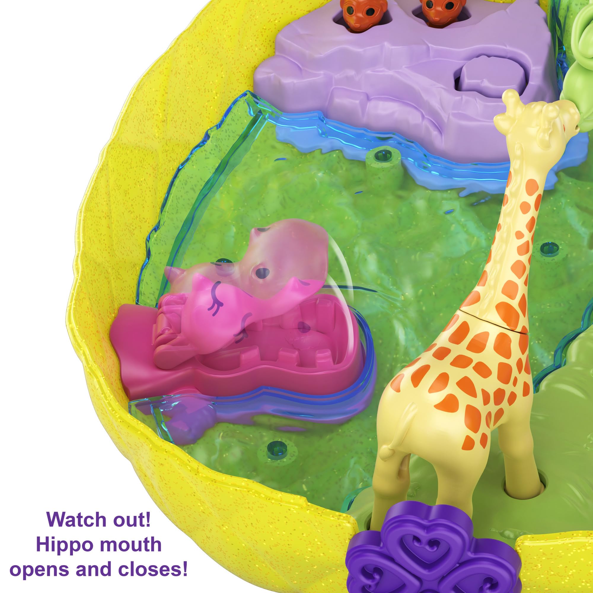 Polly Pocket Micro Tropical Pineapple Purse - 2-in-1 Playset with Safari Adventure, 2 Dolls & Stickers, Ages 4+ 4