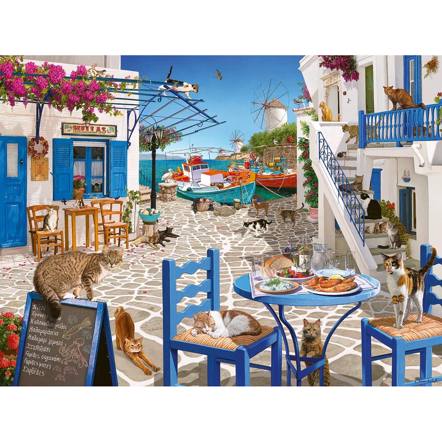Ravensburger Cats of Mykonos, Greece Jigsaw Puzzle - 1500 Pieces | Glare-Free Finish 2
