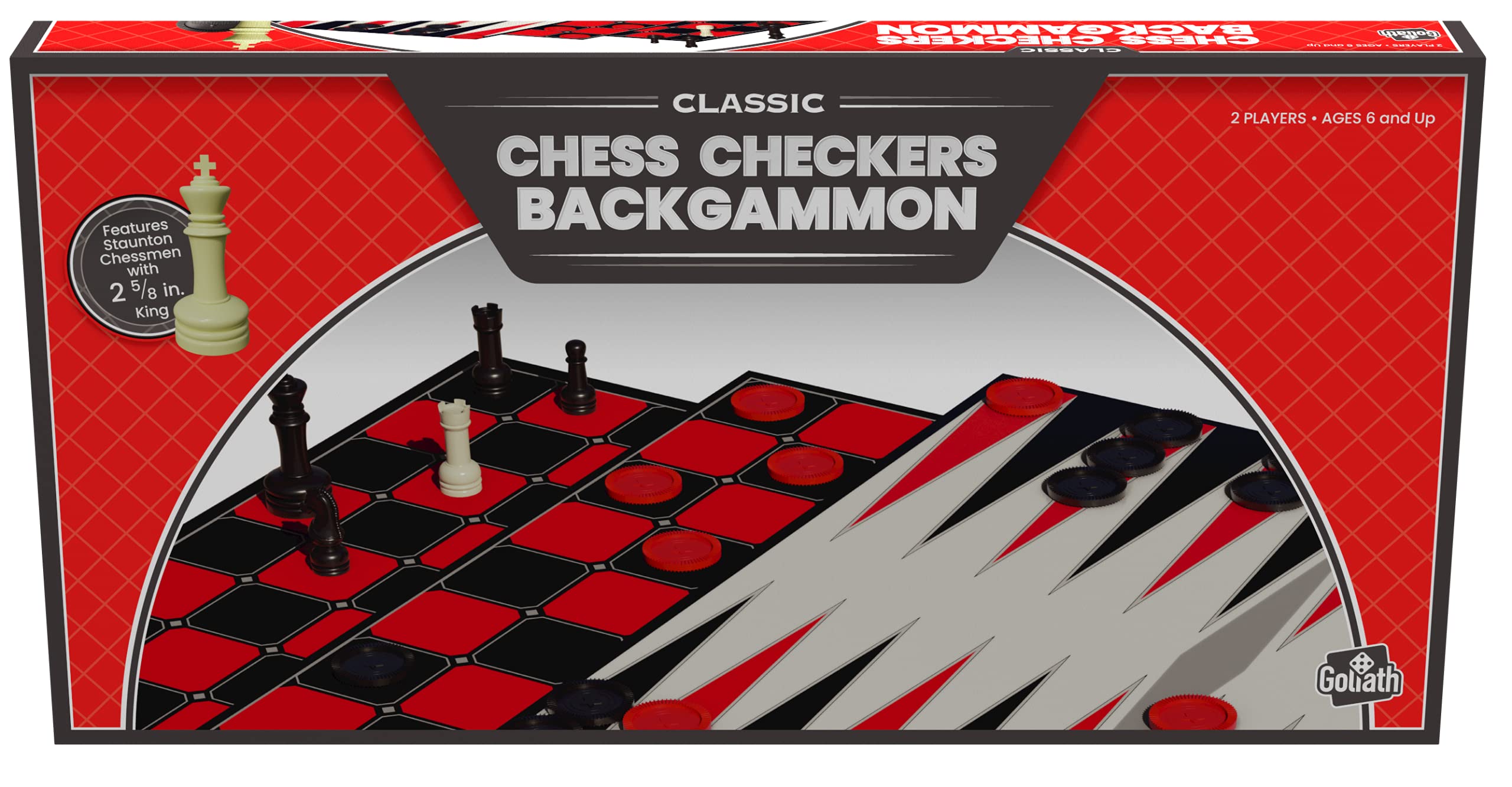 Goliath Classic Edition Chess, Checkers & Backgammon Triple Pack | 2 Players | Ages 96 Months - 1200 Months 1