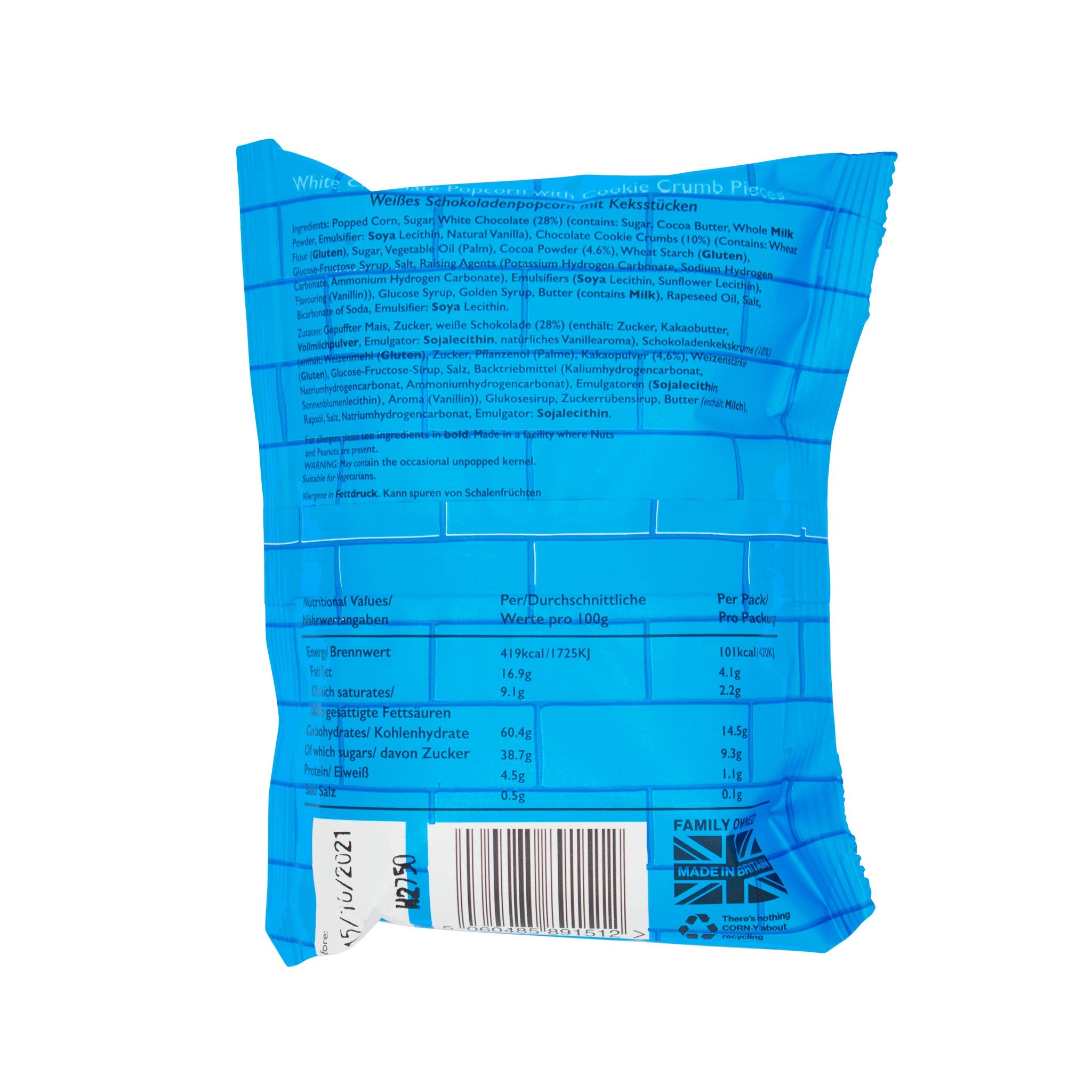 Popcorn Shed Cookies &amp; Cream Popcorn-Snackpackung – handgefertigter natürlicher vegetarischer Snack, 24 g 5