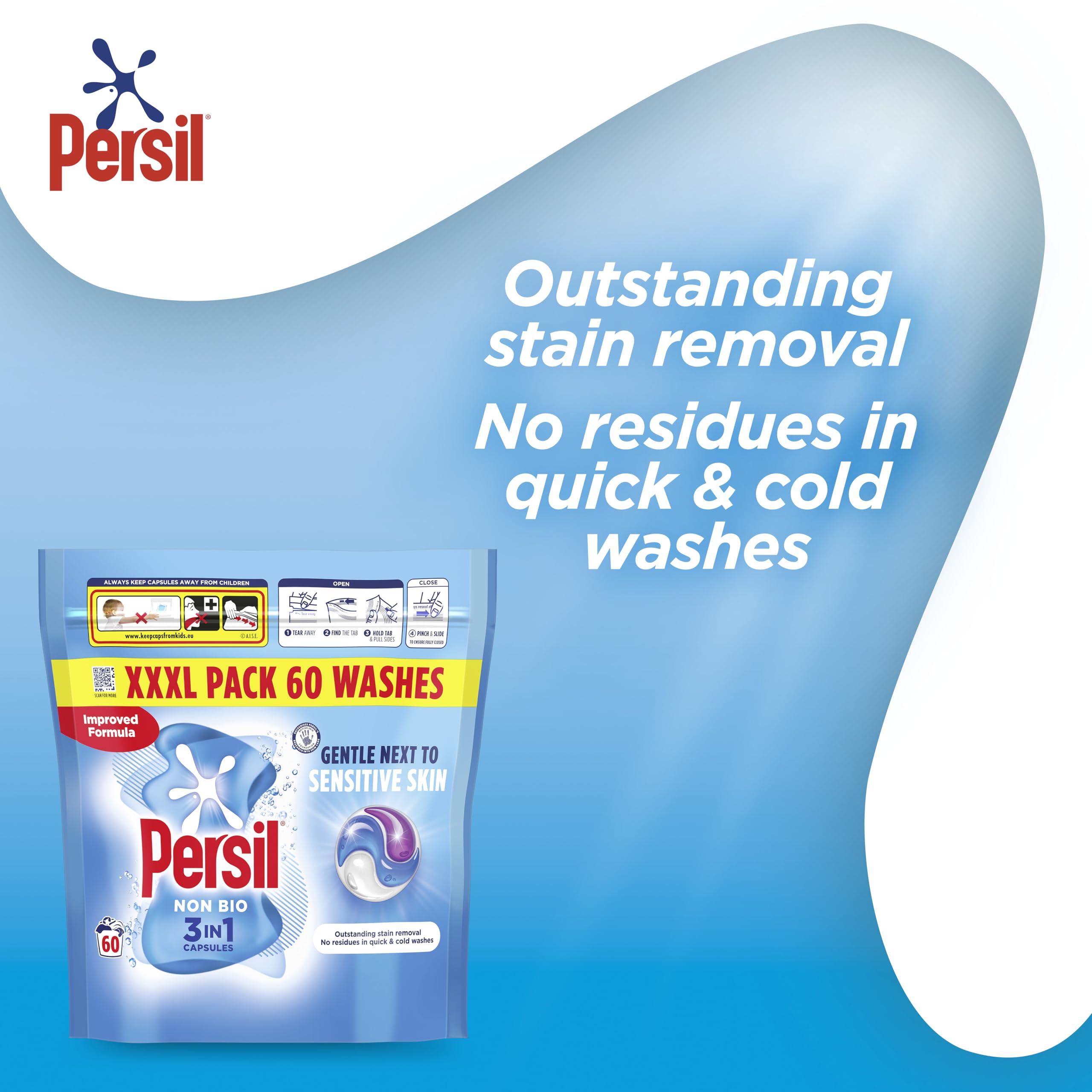 Persil - Non Bio 3 in 1 Washing Capsules Laundry Detergent 5