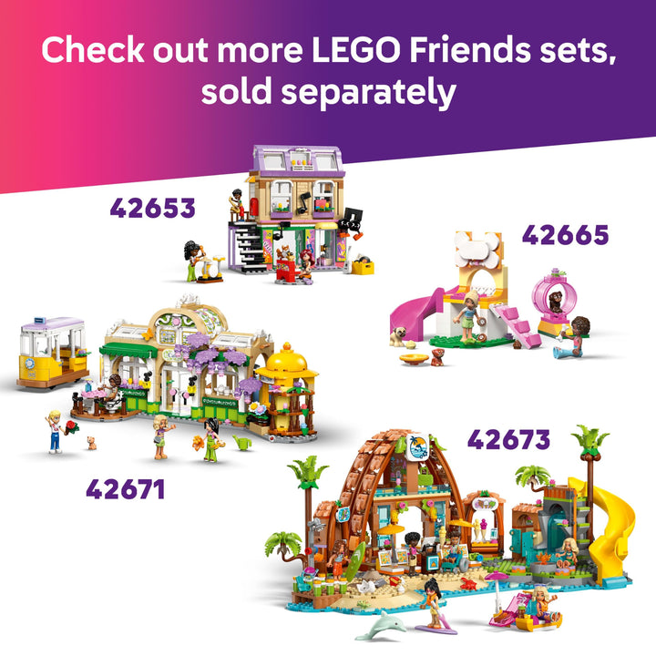 LEGO Friends Cat Birthday Party & Tree House Toy - 2 Mini Dolls, 5 Cat Figures, 321 Pieces