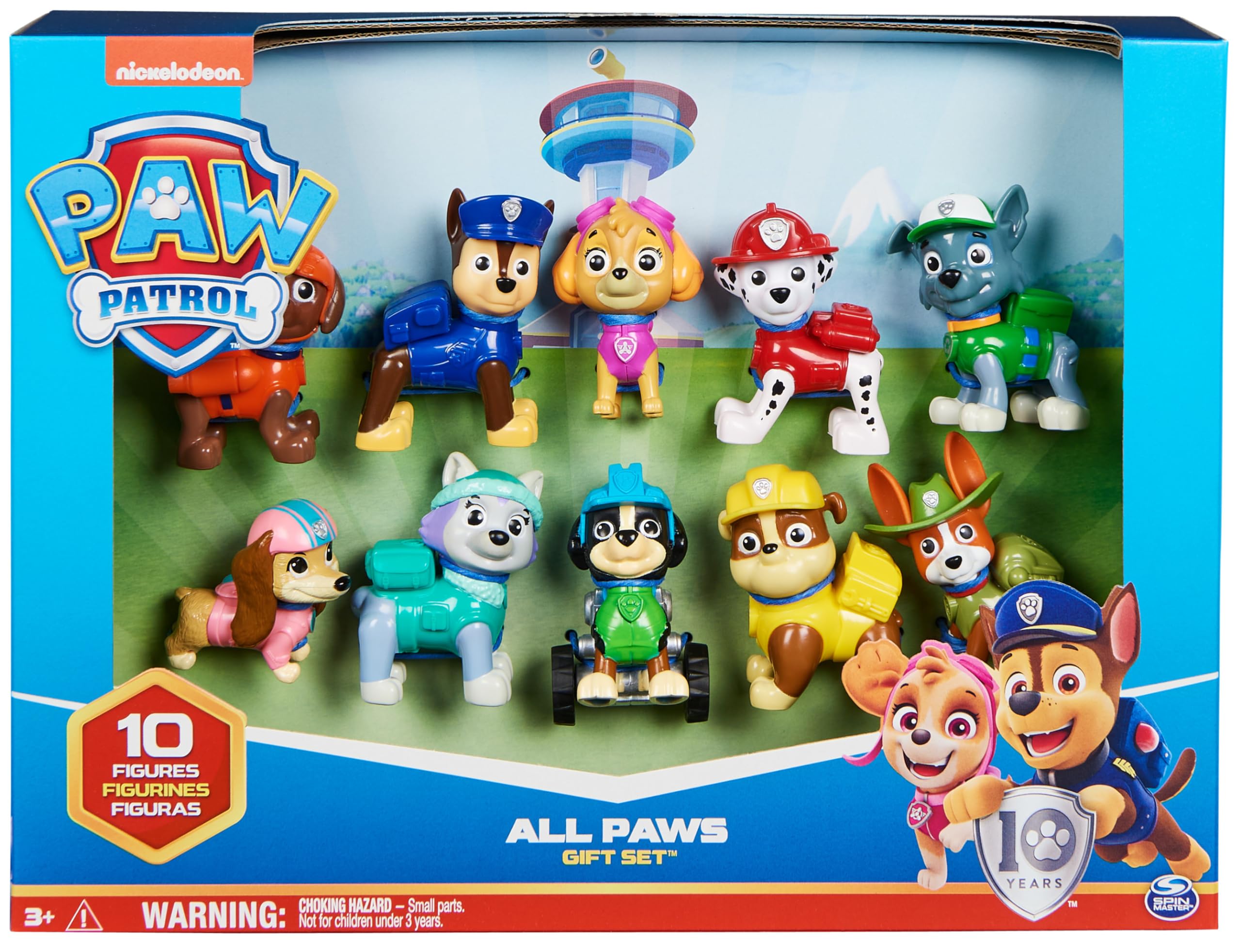Paw Patrol 10th Anniversary All Paws On Deck Toy Figures Gift Pack with 10 Figures
