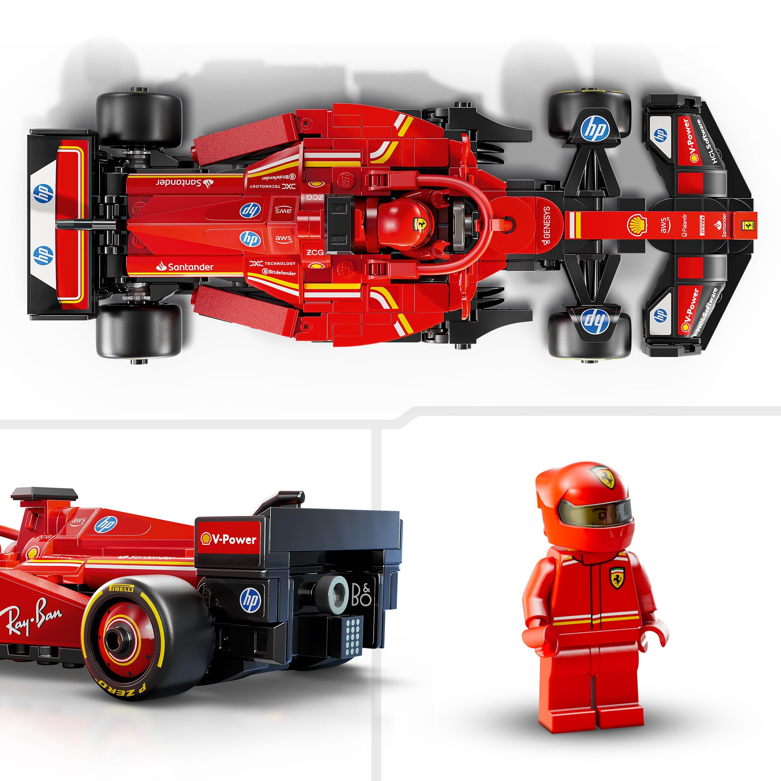 LEGO Speed Champions Ferrari SF-24 F1 Race Car Toy with Driver Minifigure - Building Set for Ages 10+ 10