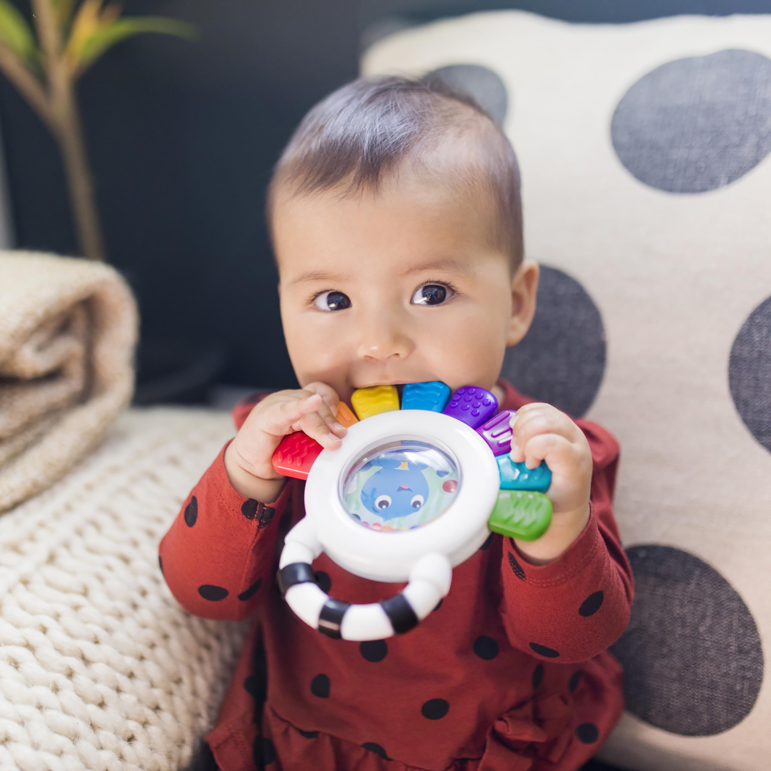 Baby Einstein Outstanding Opus The Octopus Sensory Rattle and Teether Toy, BPA Free, 3 Months+ 2
