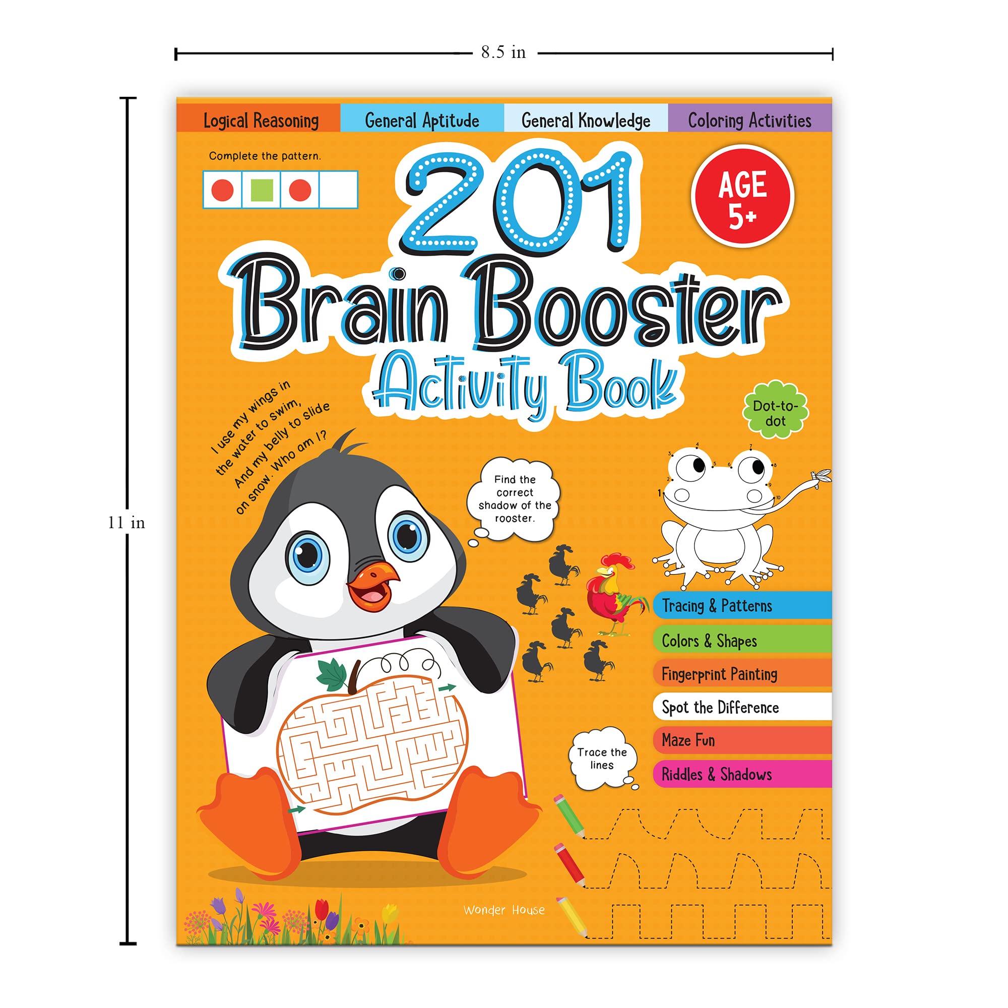Wonder House 201 Brain Booster Activity Book - Fun Activities and Exercises for Children | Ages 6-9