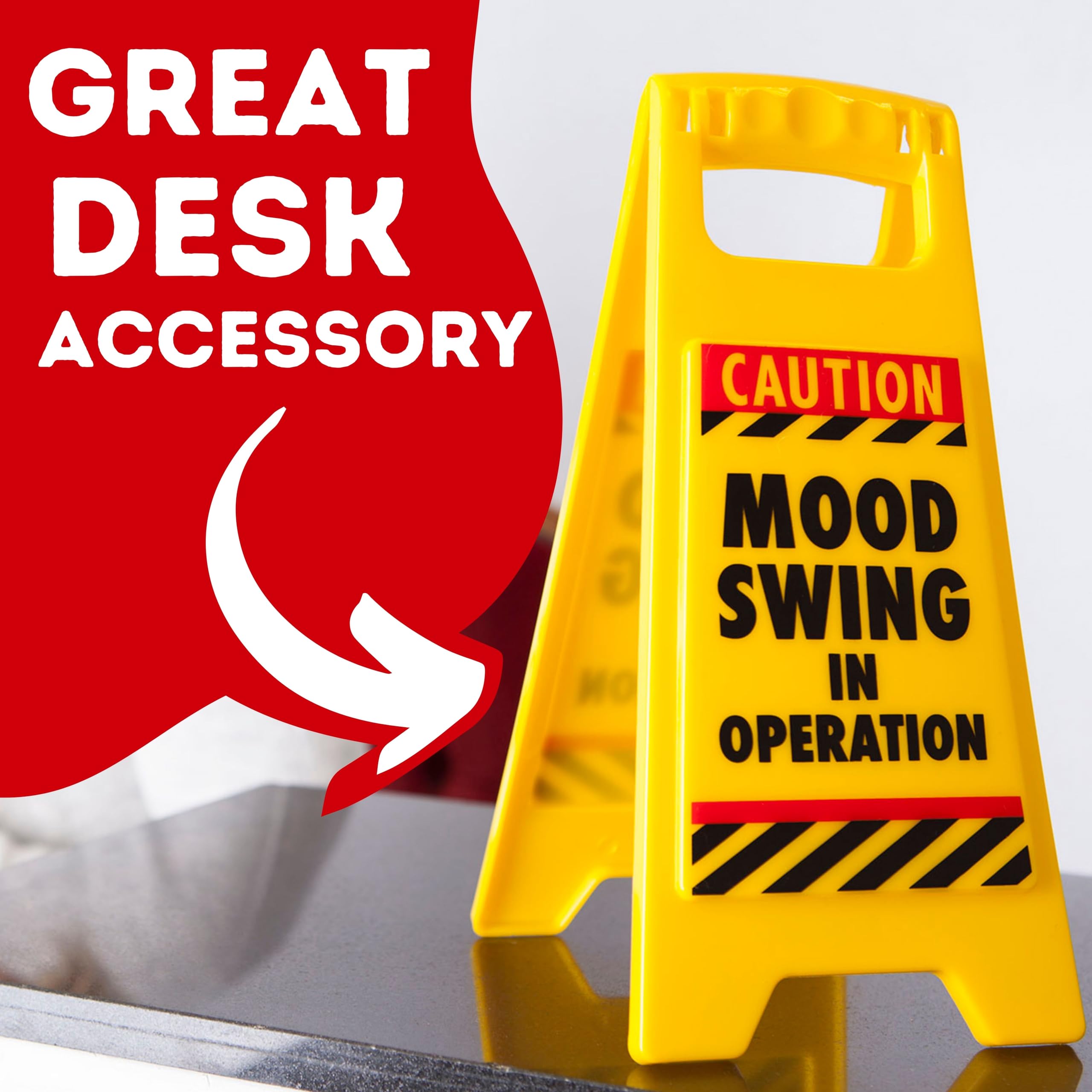 Boxer Gifts Mood Swing Novelty Warning Sign | Plastic | 11.8cm x 25cm | Yellow 3
