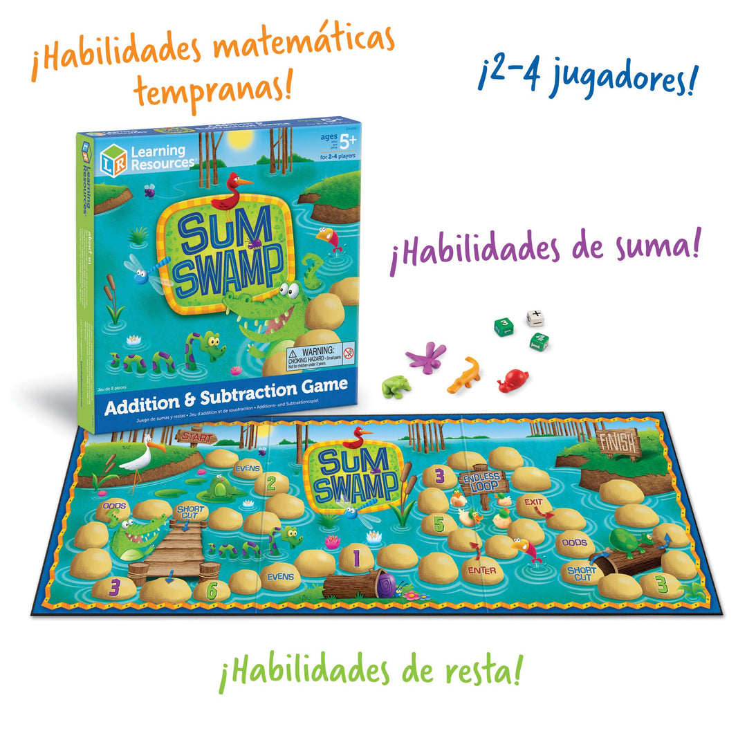 Learning Resources Sum Swamp Addition & Subtraction Game and Sight Word Bingo Set