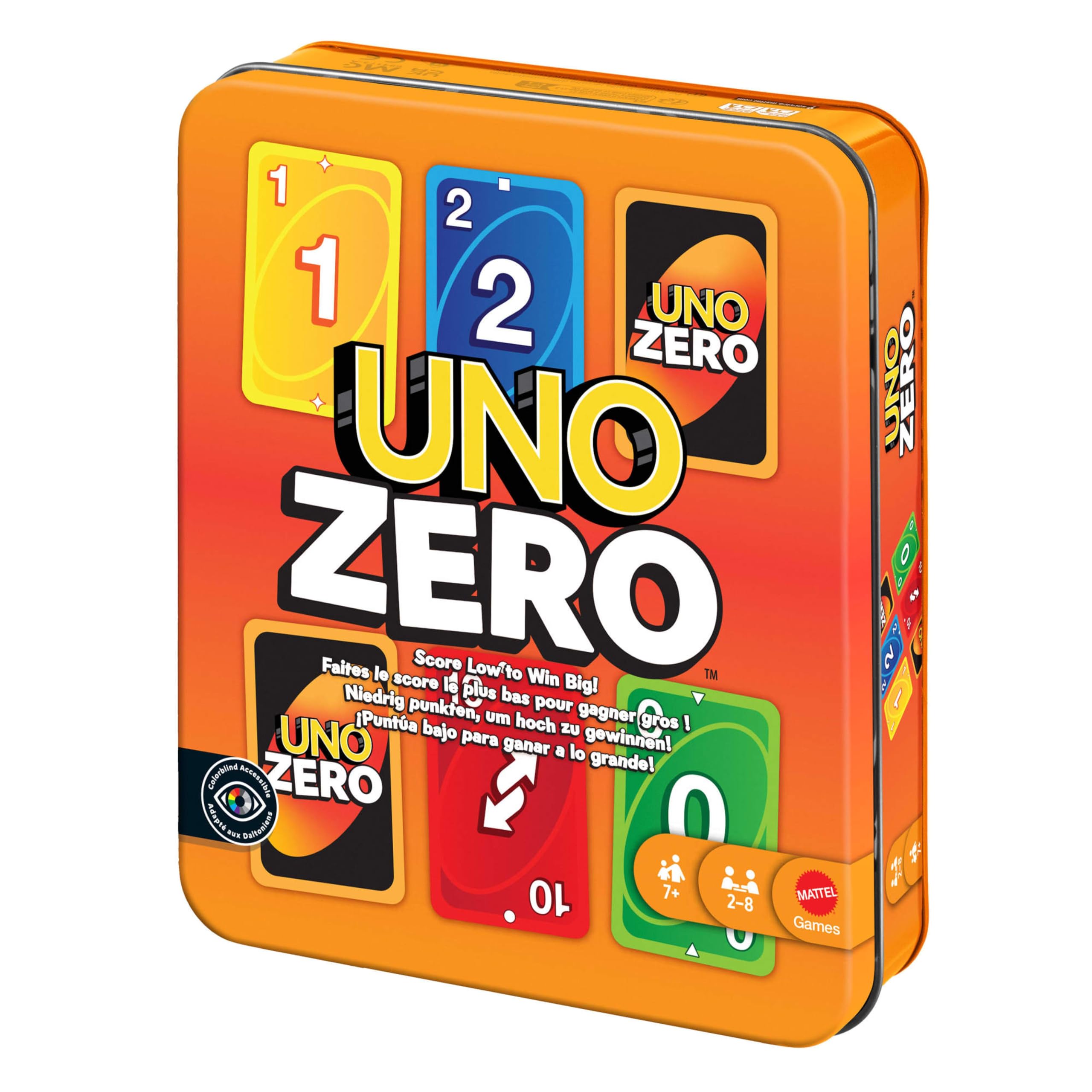 Mattel Games UNO Zero Card Game in Storage & Travel Tin 2