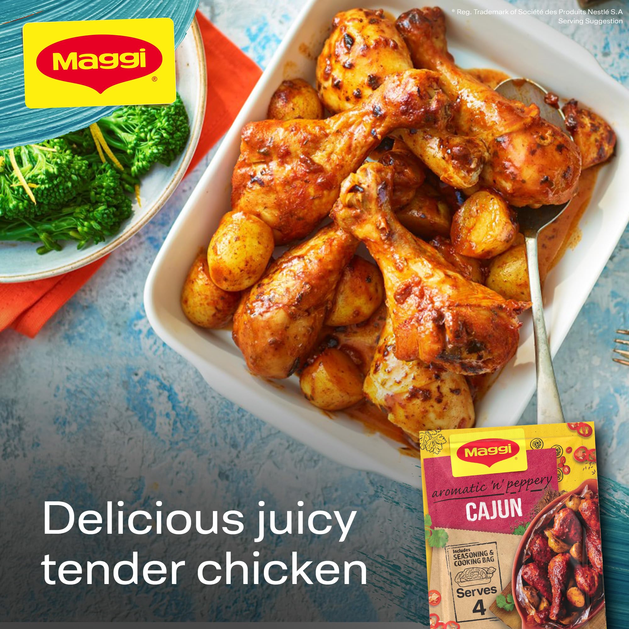 MAGGI - So Juicy Cajun Chicken Recipe Mix (38g sachet) 3