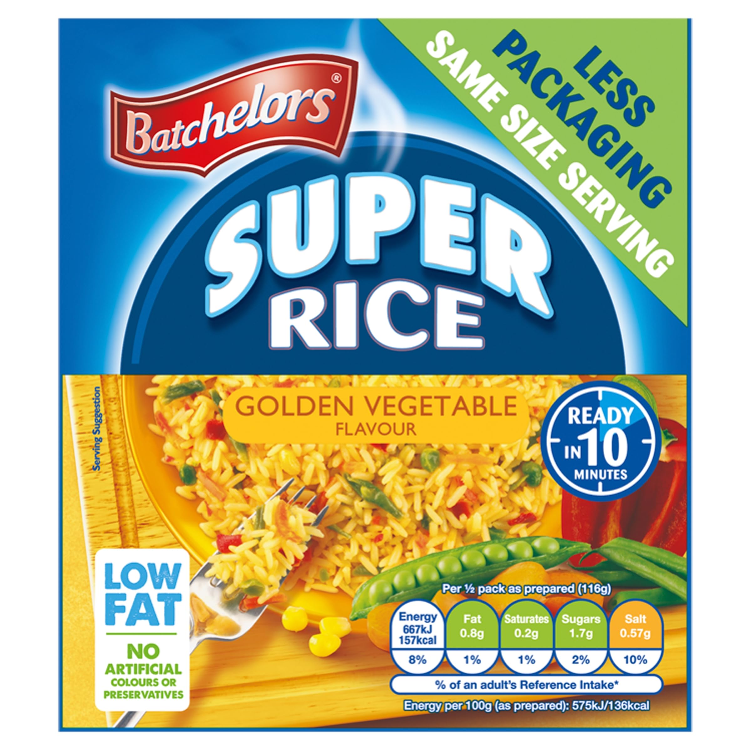 Batchelors Super Rice Golden Gemüsegeschmack Fettarmes Fertiggericht, 90 g 7