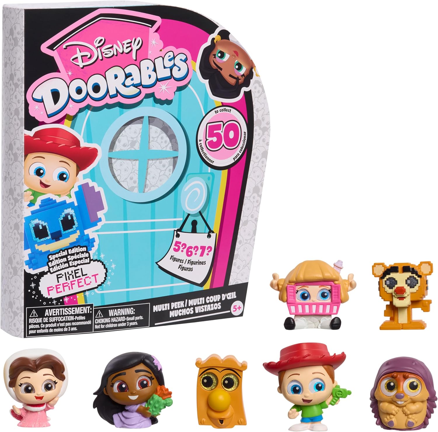Disney Doorables Pixel Perfect Multi Peek - 1.5-inch Collectible Figures (Ages 5+)