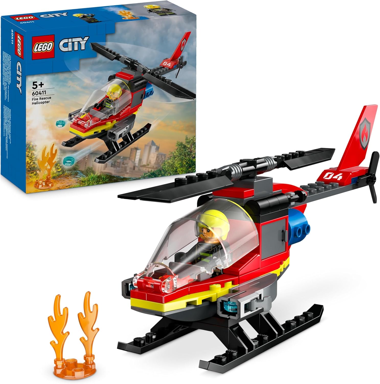 LEGO City Feuerwehr-Rettungshubschrauber-Spielzeug – Bauset für Kinder ab 5 Jahren