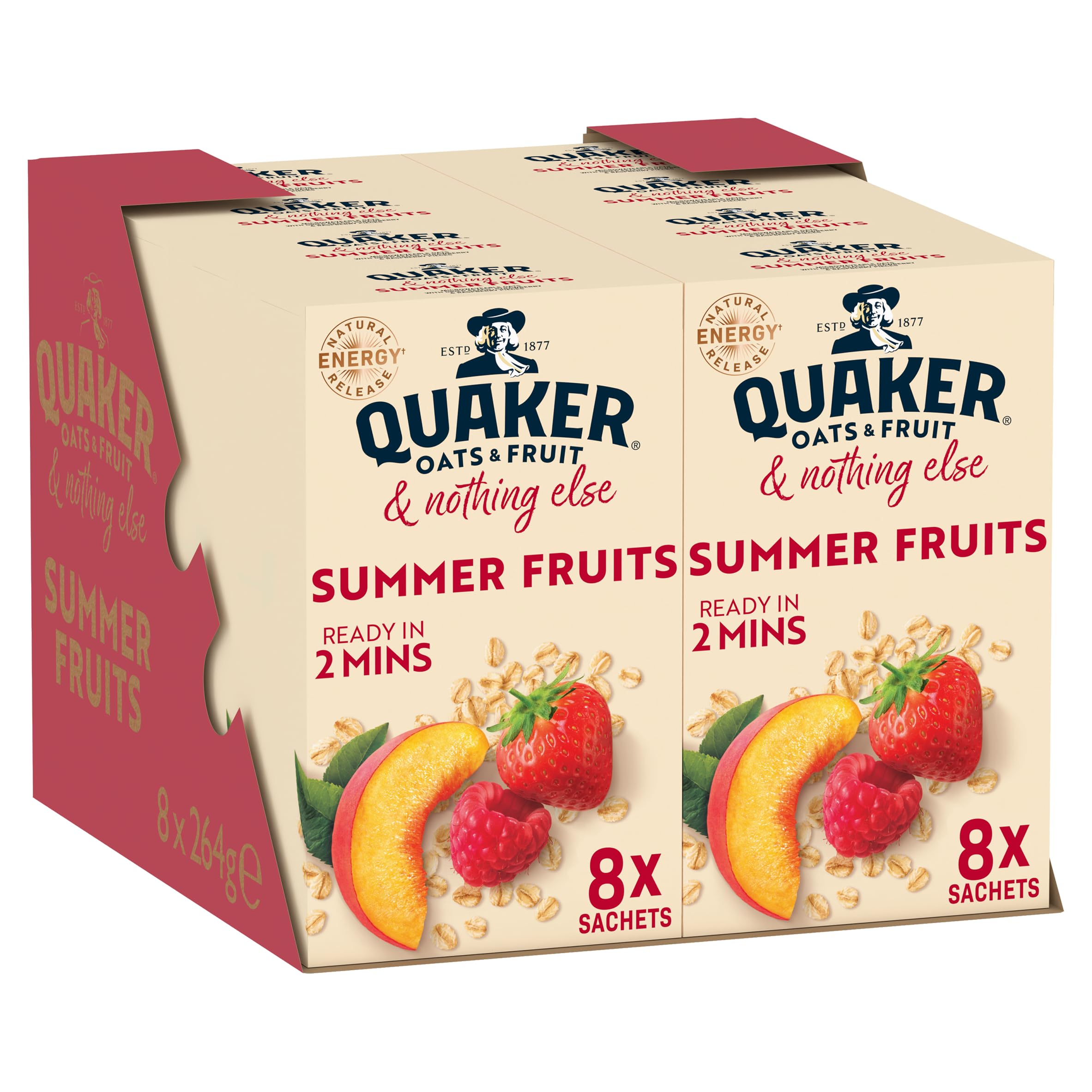 Quaker Oats & Fruit with Summer Fruits Porridge Sachets - 8 Sachets | 264g 2
