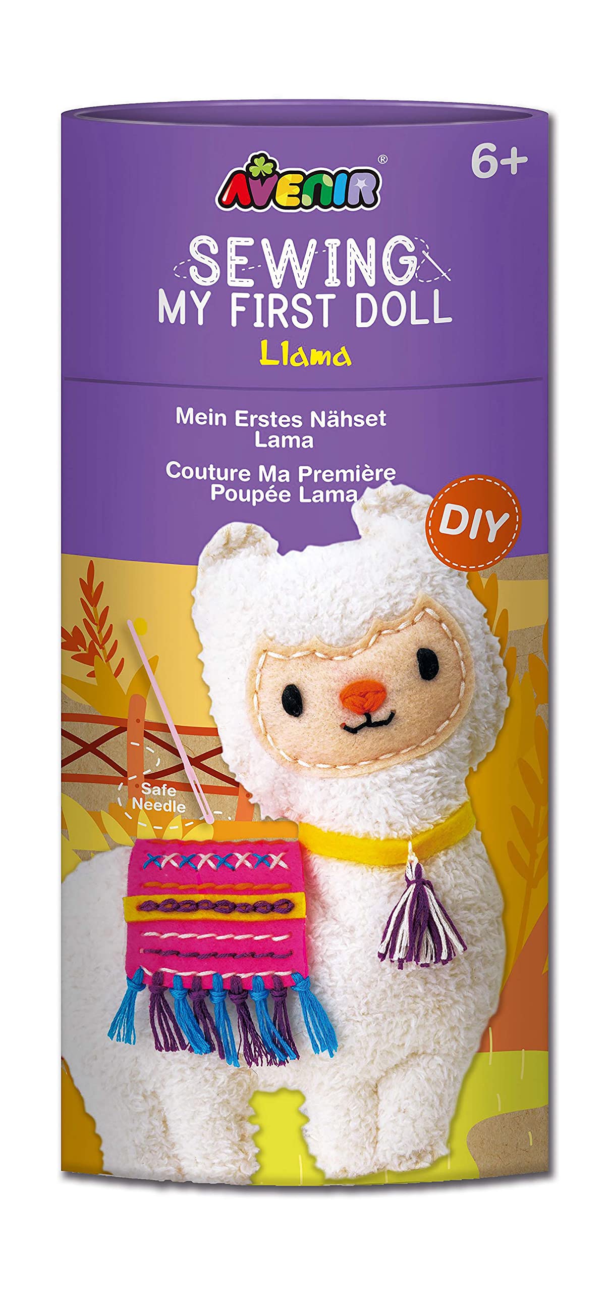 Avenir CH1623 Sewing Doll Llama Craft Kit - Ages 6+ 1