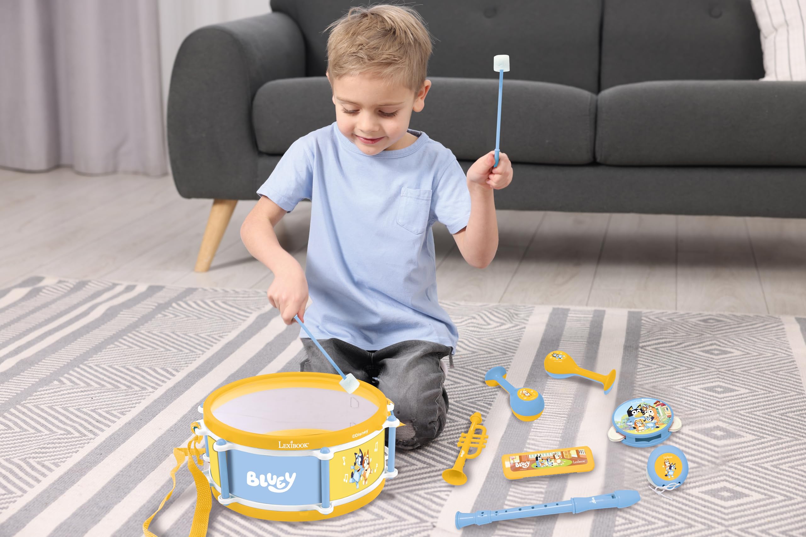 Lexibook Bluey 7-Piece Musical Instrument Set - Blue/Yellow 4