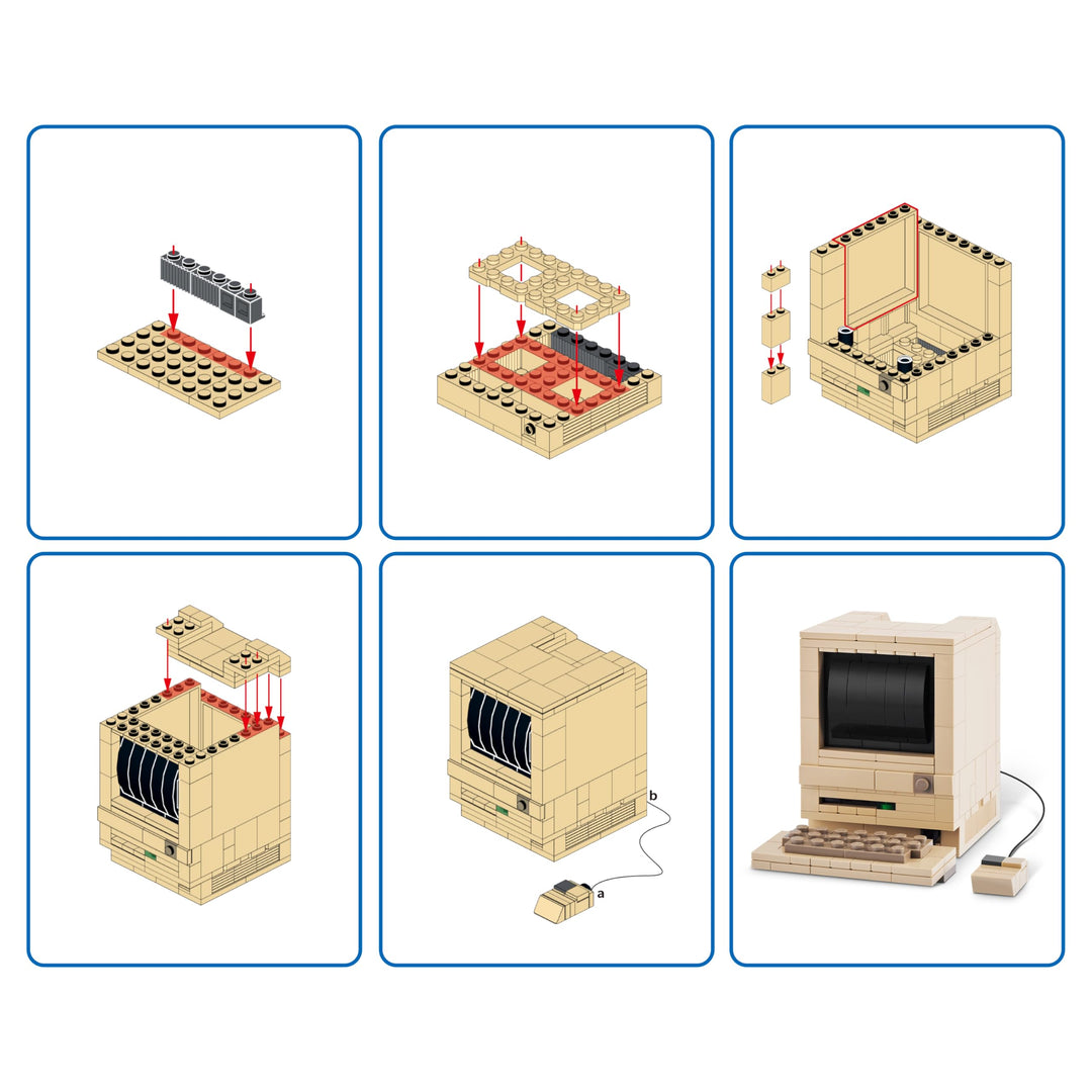 MAX Premium Retro Building Bricks - Classic Computer Building Set for Ages 3+