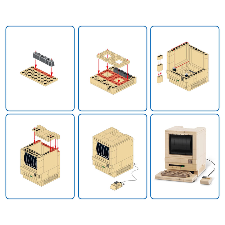 MAX Premium Retro Building Bricks - Classic Computer Building Set for Ages 3+