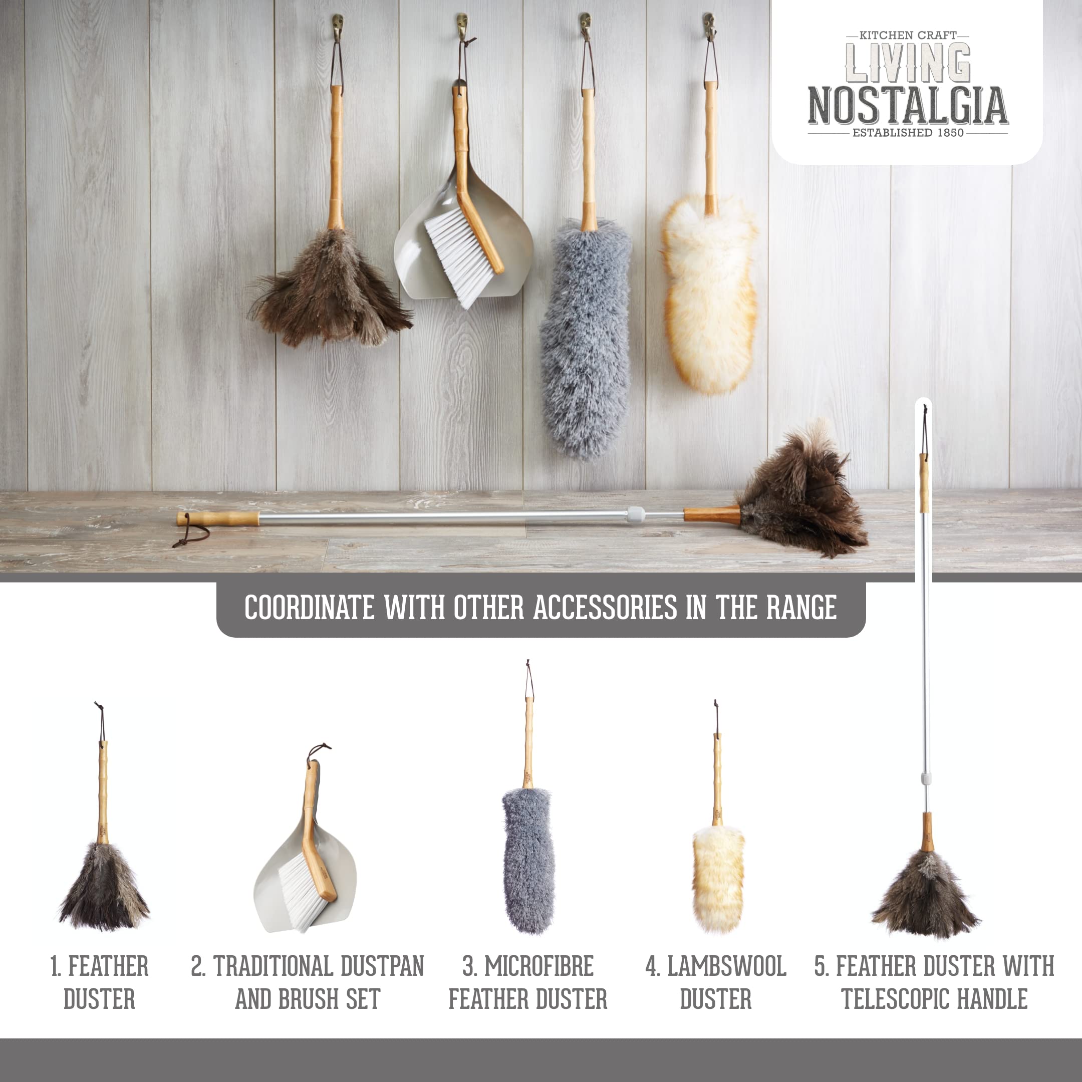 KitchenCraft Living Nostalgia Table-Top Dustpan and Brush Set 12
