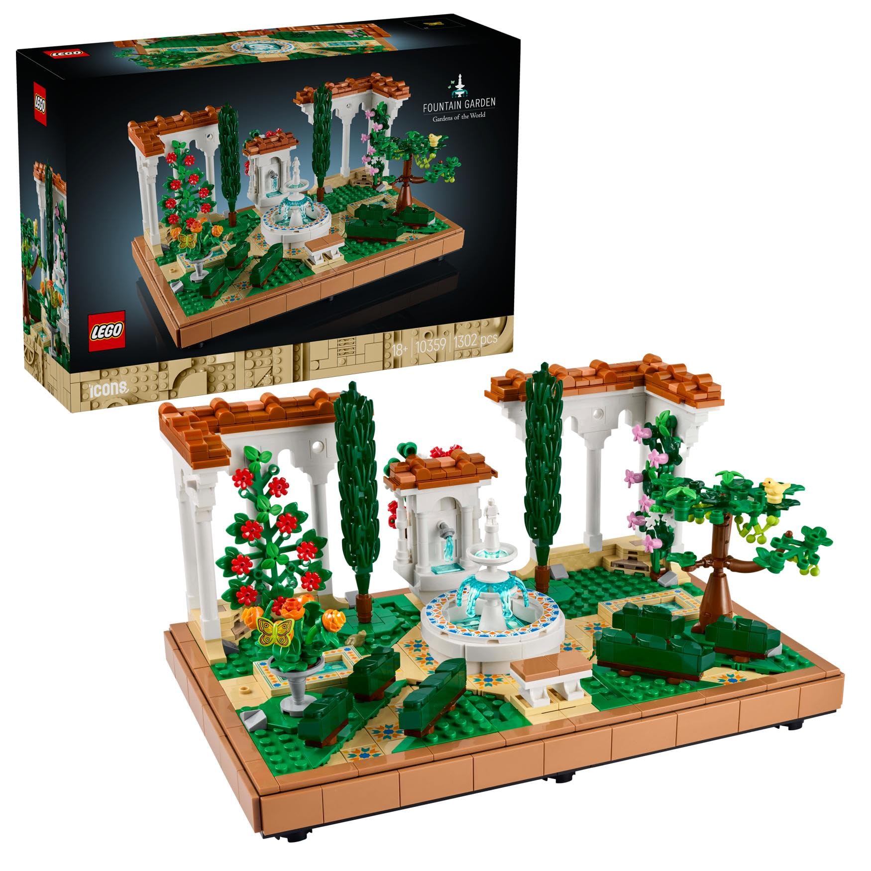 LEGO Icons Fountain Garden Building Set 10359 - Adult Decor Model Kit | Reconfigurable Display 1