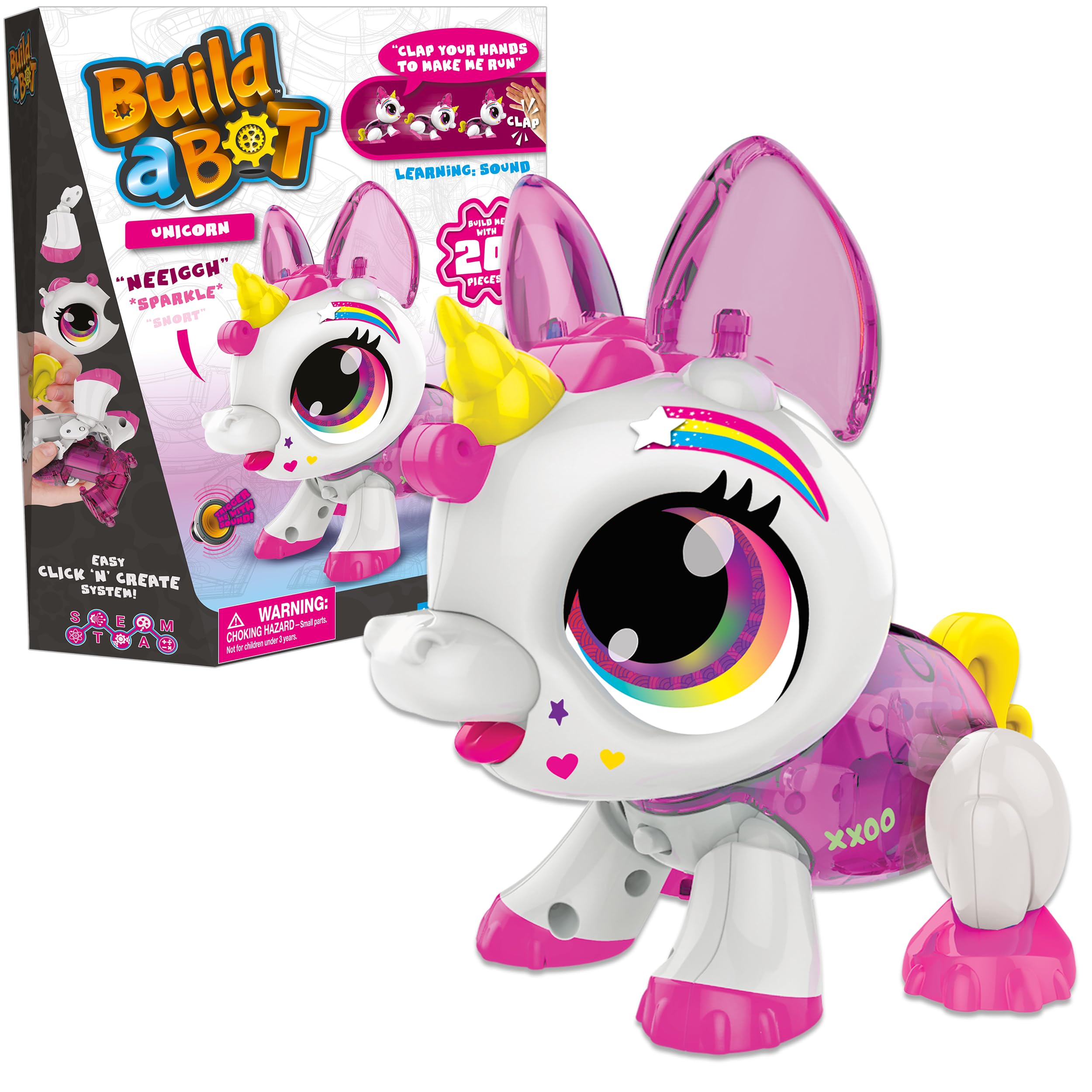 Build-a-Bot: Unicorn - Build Your Own Interactive Pet Robot | 20+ Piece STEM Kit for Kids Ages 4+ 1