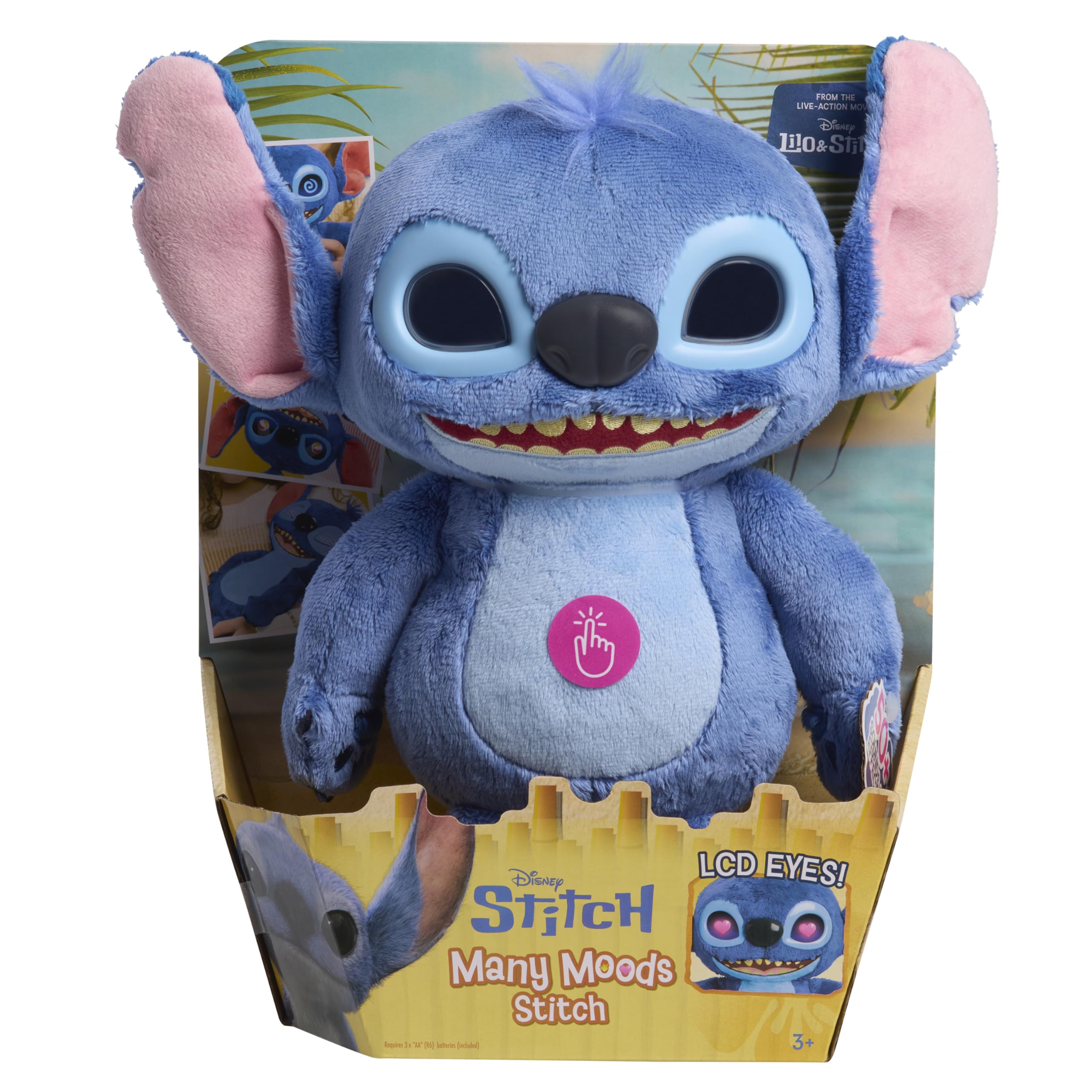 Just Play Many Moods of Stitch Plush Toy - Interactive Light-Up Eyes & Sounds, Ages 3+ 7