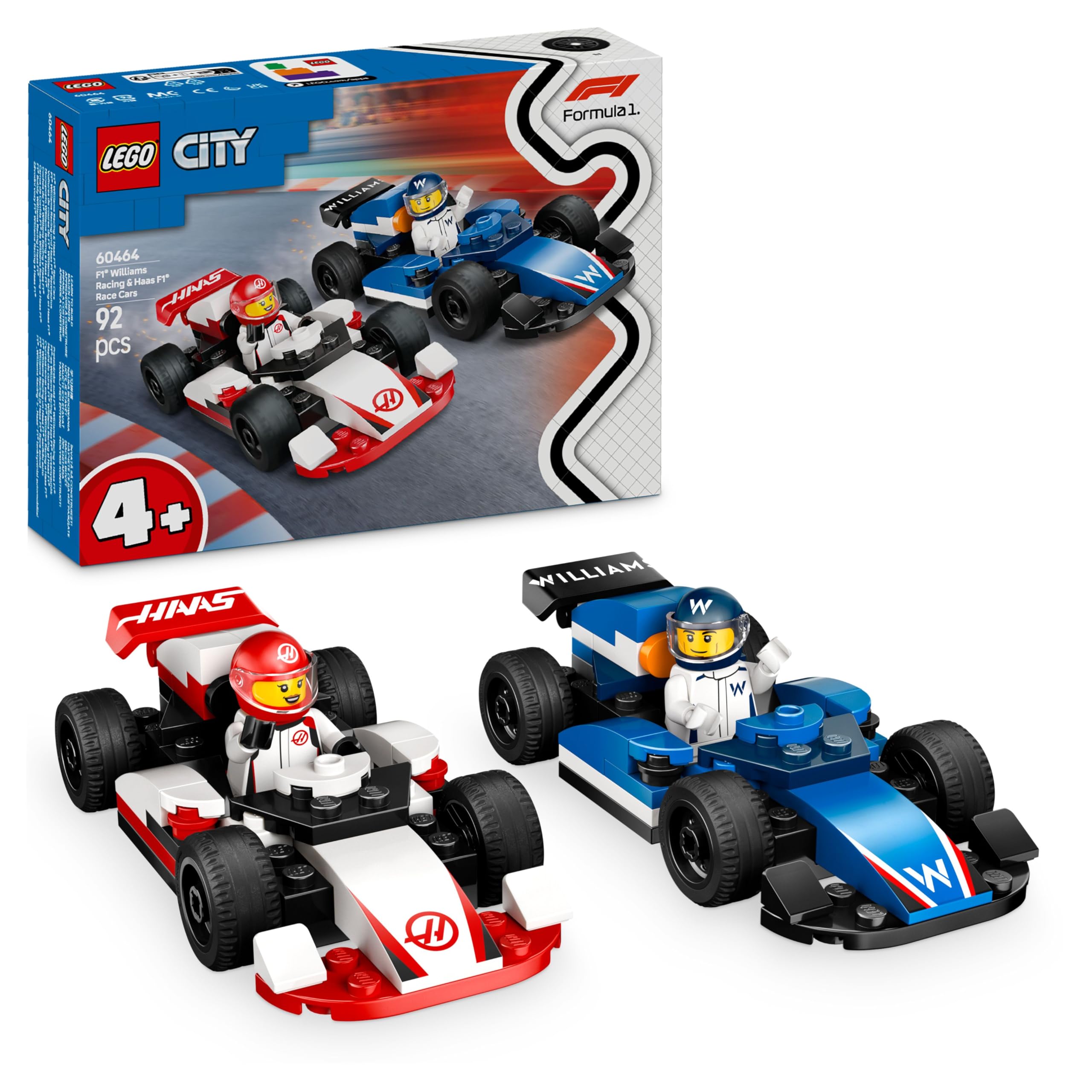 LEGO City 60464 F1 Williams Racing & Haas F1 Race Cars Building Set for Ages 4+ 1