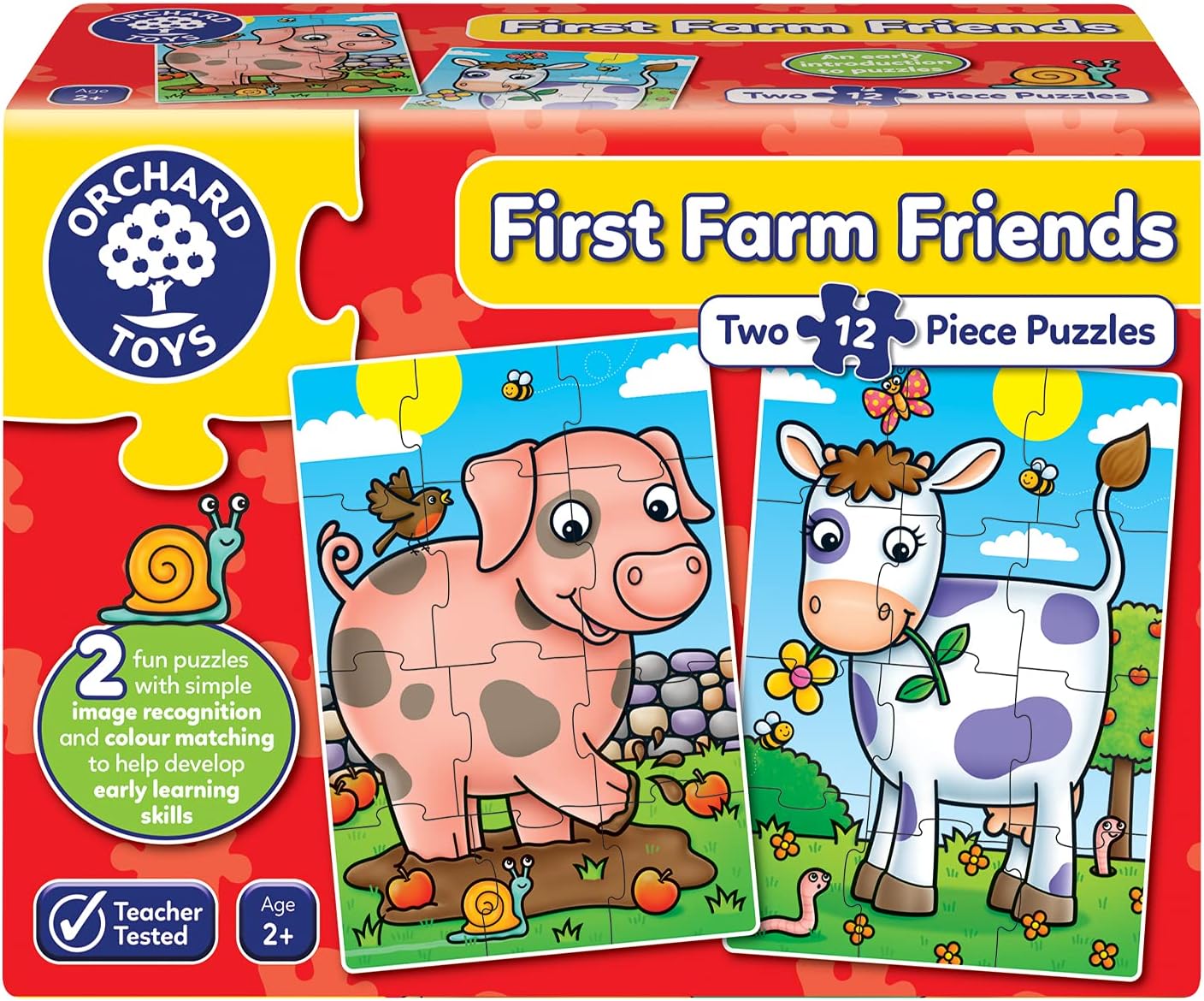 Orchard Toys First Farm Friends Jigsaw Puzzle - 24-Piece Educational Puzzle Set for Toddlers 1