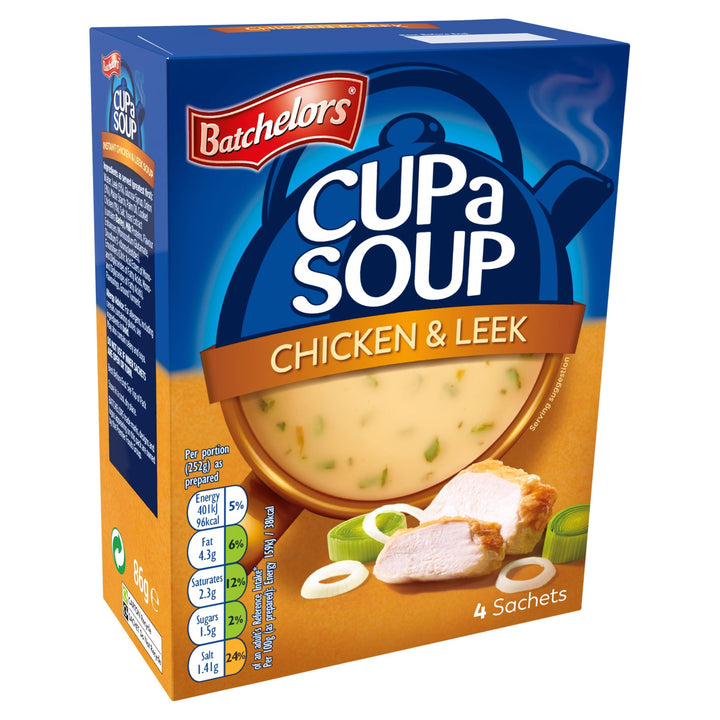 Batchelors Cup a Soup Chicken & Leek Instant Soup Sachets, 4 Sachets, 86 g