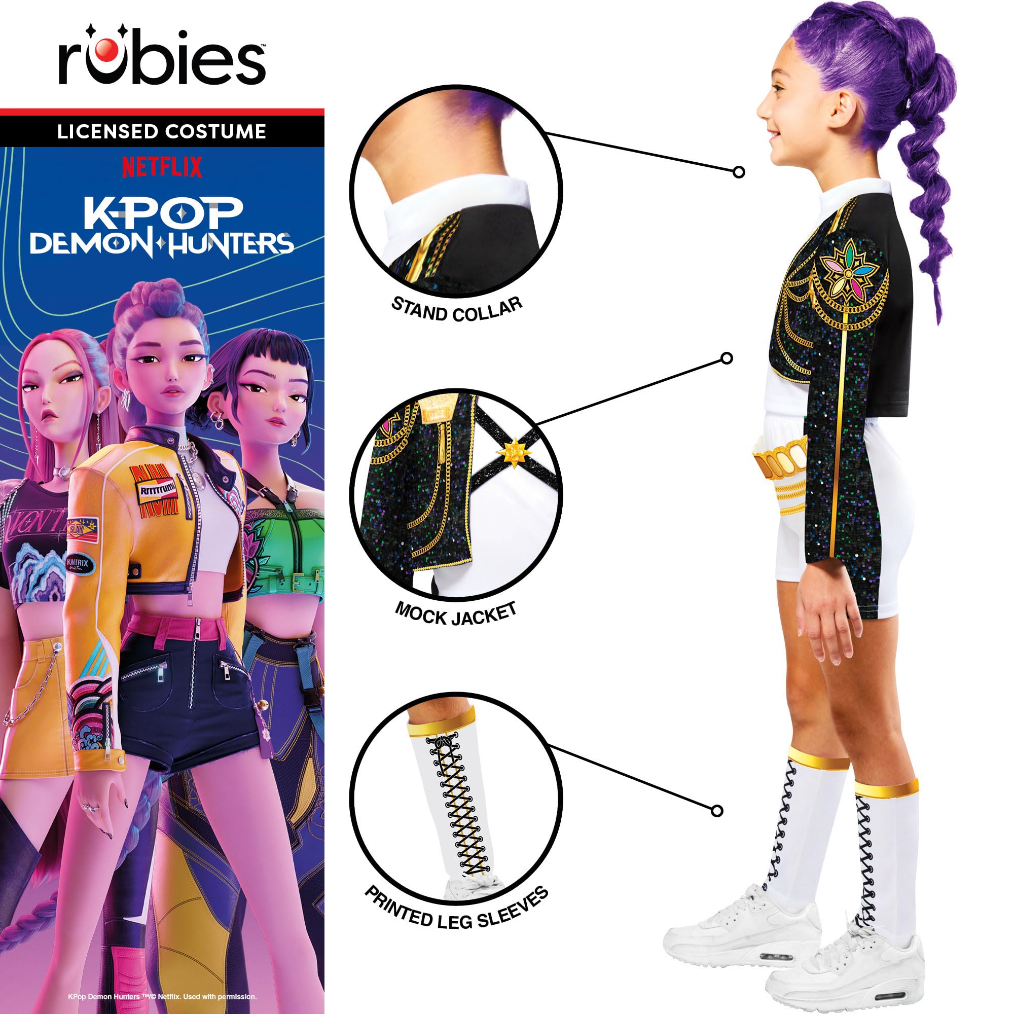 Rubies K-Pop Demon Hunters Rumi Golden Child Costume - Girls 9-10 Years 4