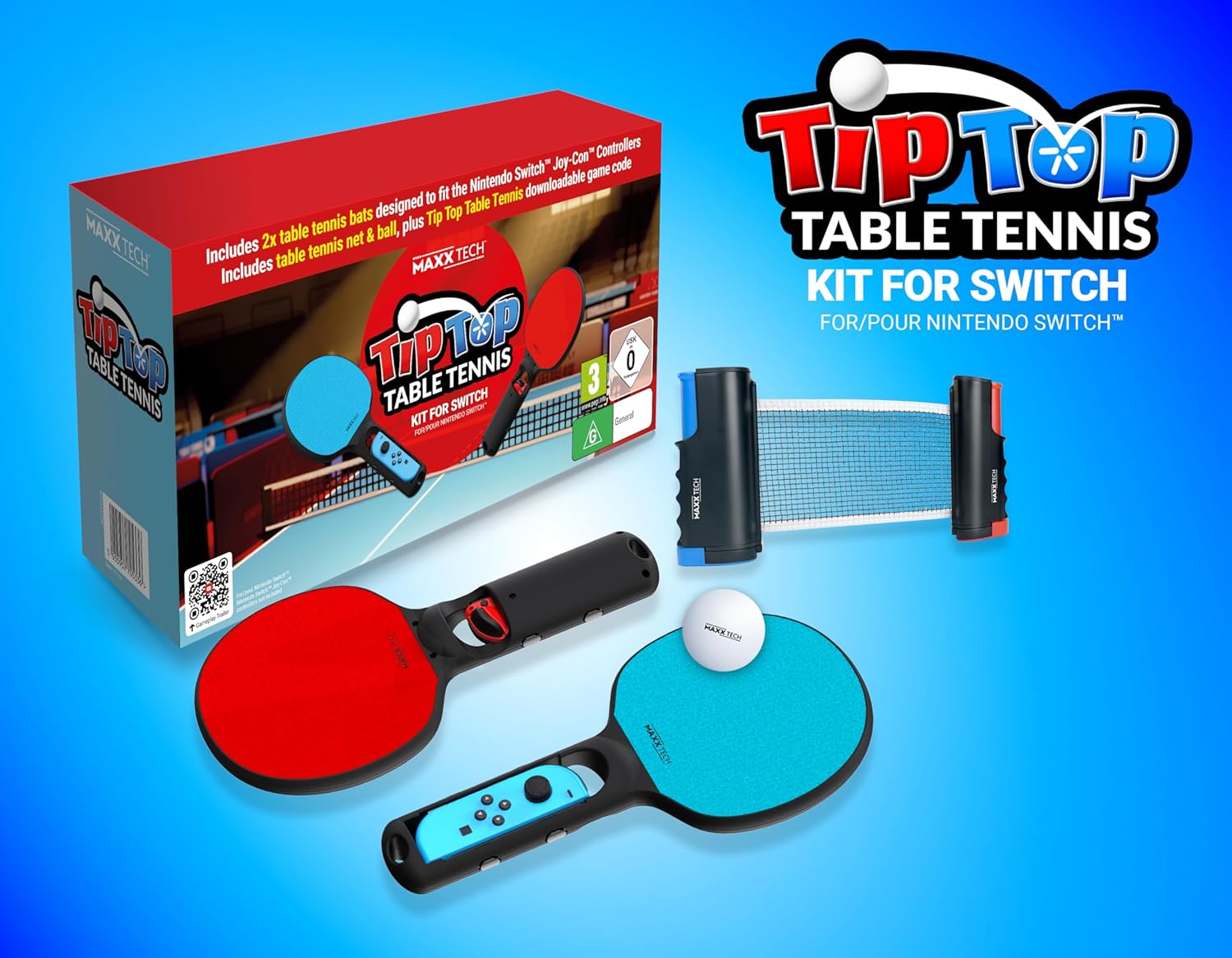 Tip Top Table Tennis - Nintendo Switch Kit with Bats & Net 7