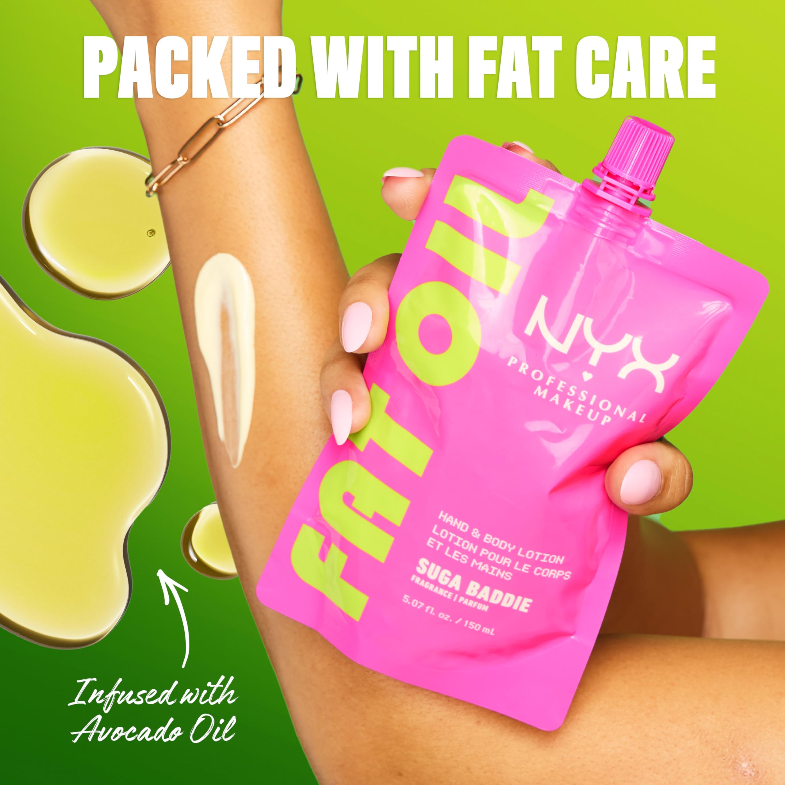 NYX PROFESSIONAL MAKEUP Fat Oil Lightweight Hand & Body Moisturiser Cream | 24H Hydration | Vanilla Scent 5