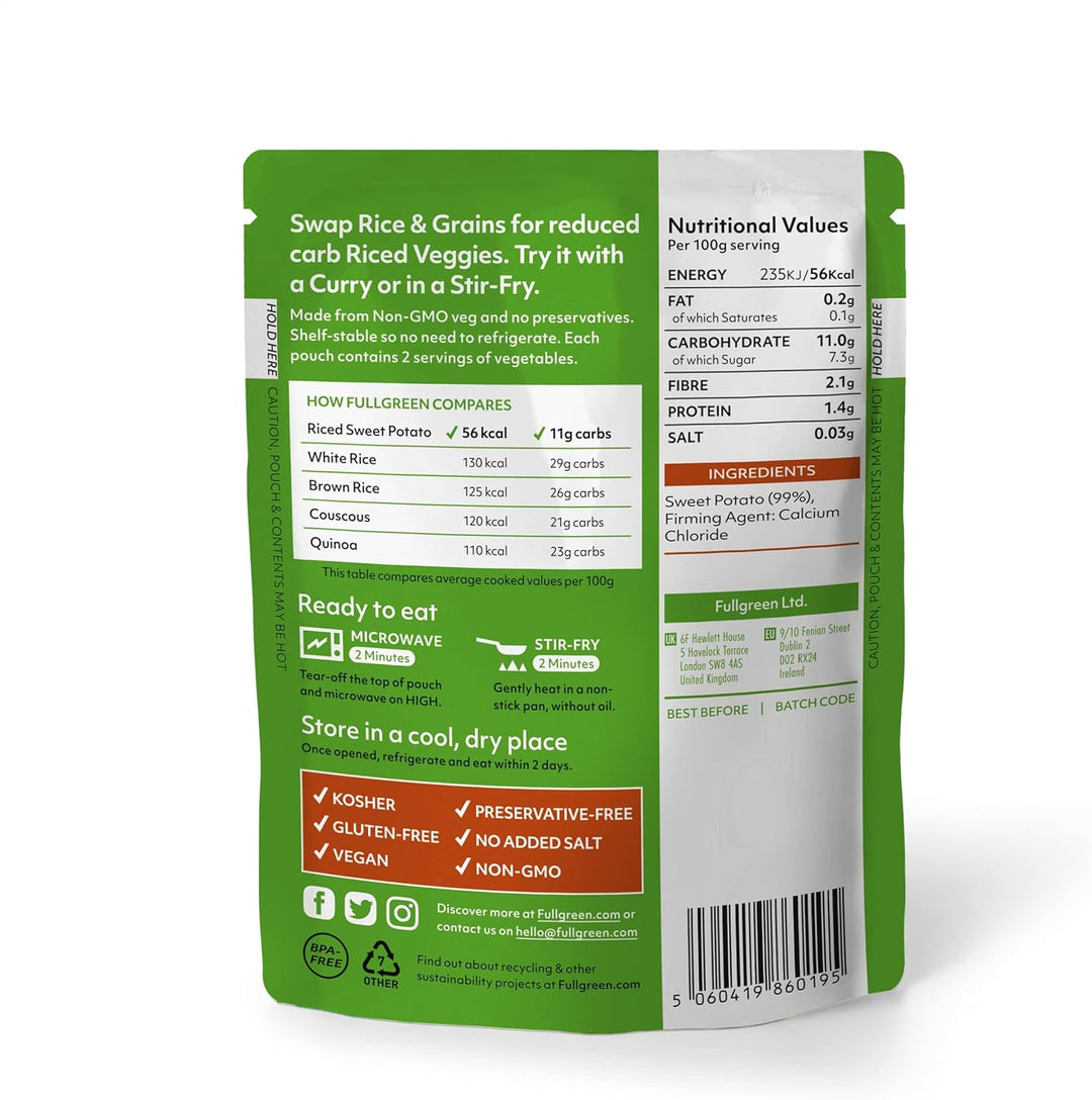 Fullgreen - Riced Sweet Potato (Case of 6 Pouches)