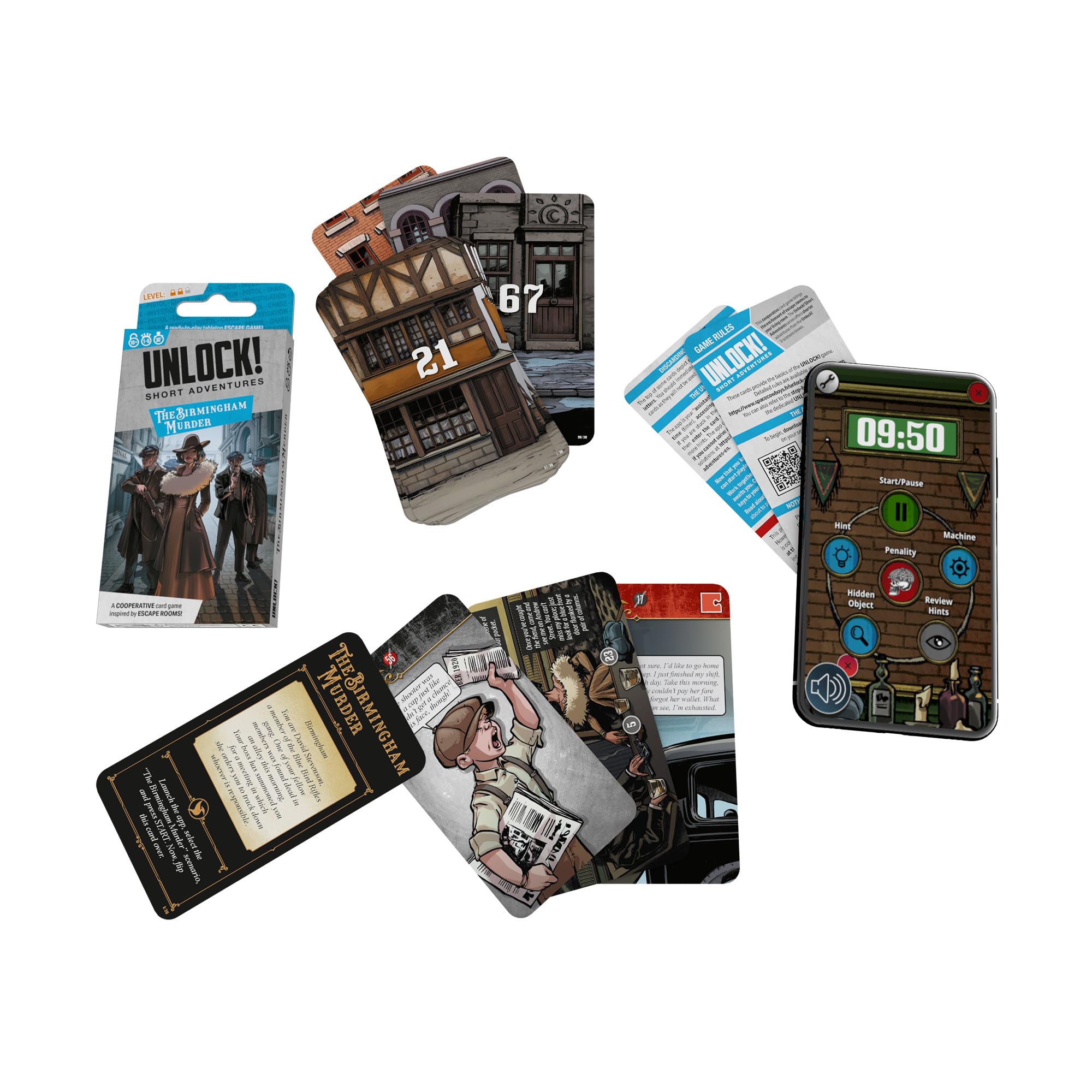 Asmodee Unlock! Short Adventures 9: The Birmingham Murder – Cooperative Escape Room Card Game